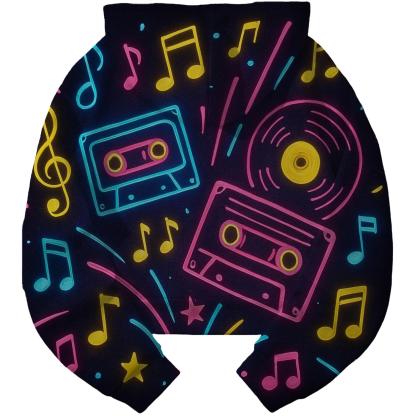 80s Music Explosion Cropped Hoodie