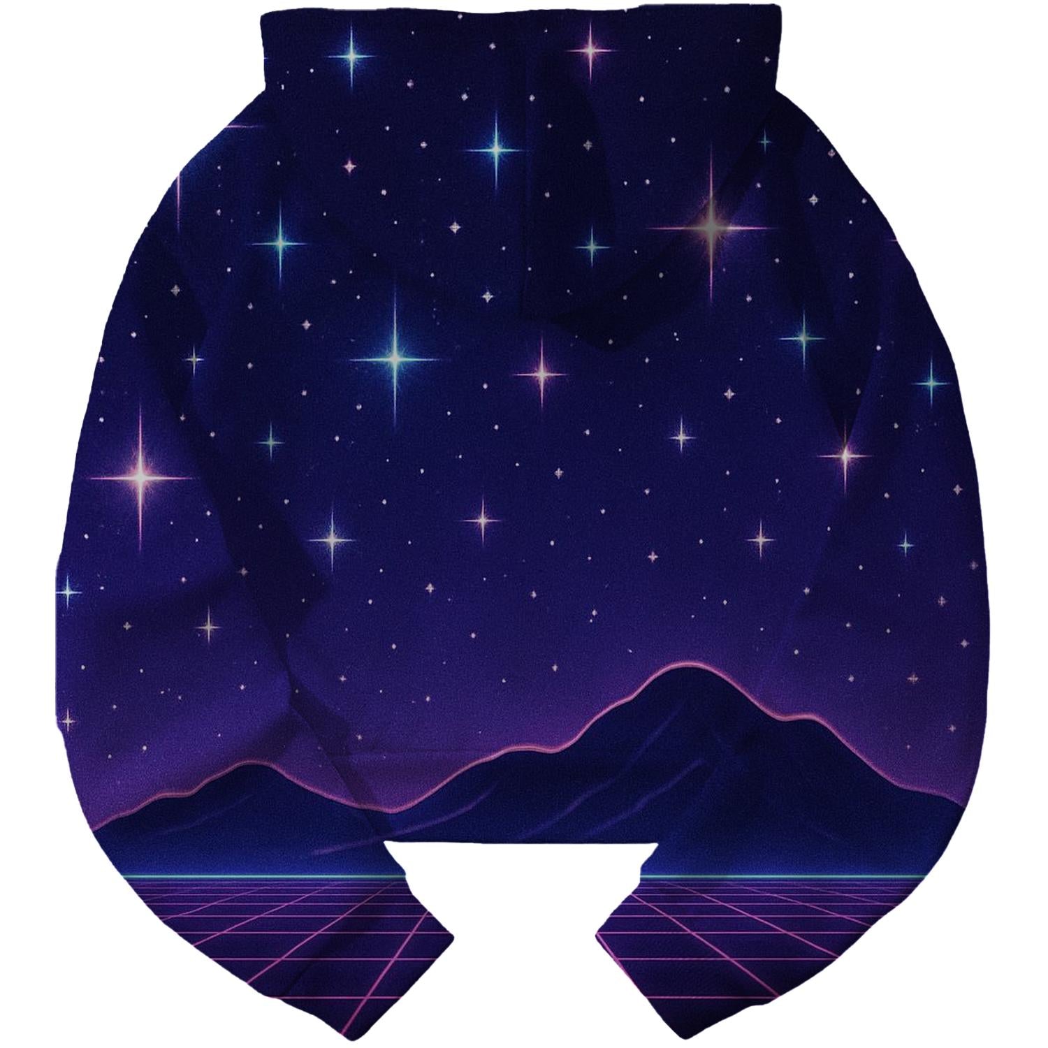 Synthwave Night Sky Cropped Hoodie