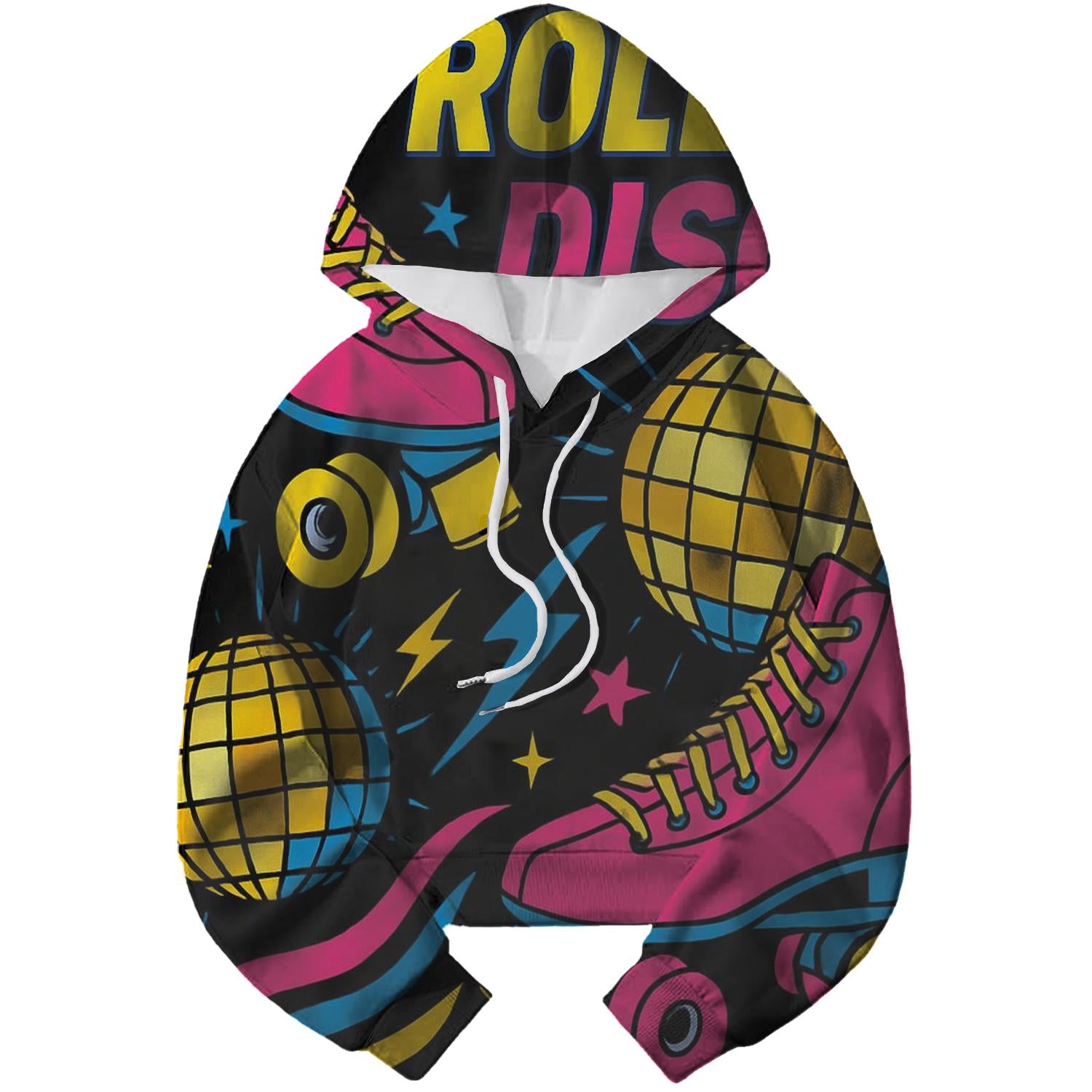 Roller Disco Blast Cropped Hoodie