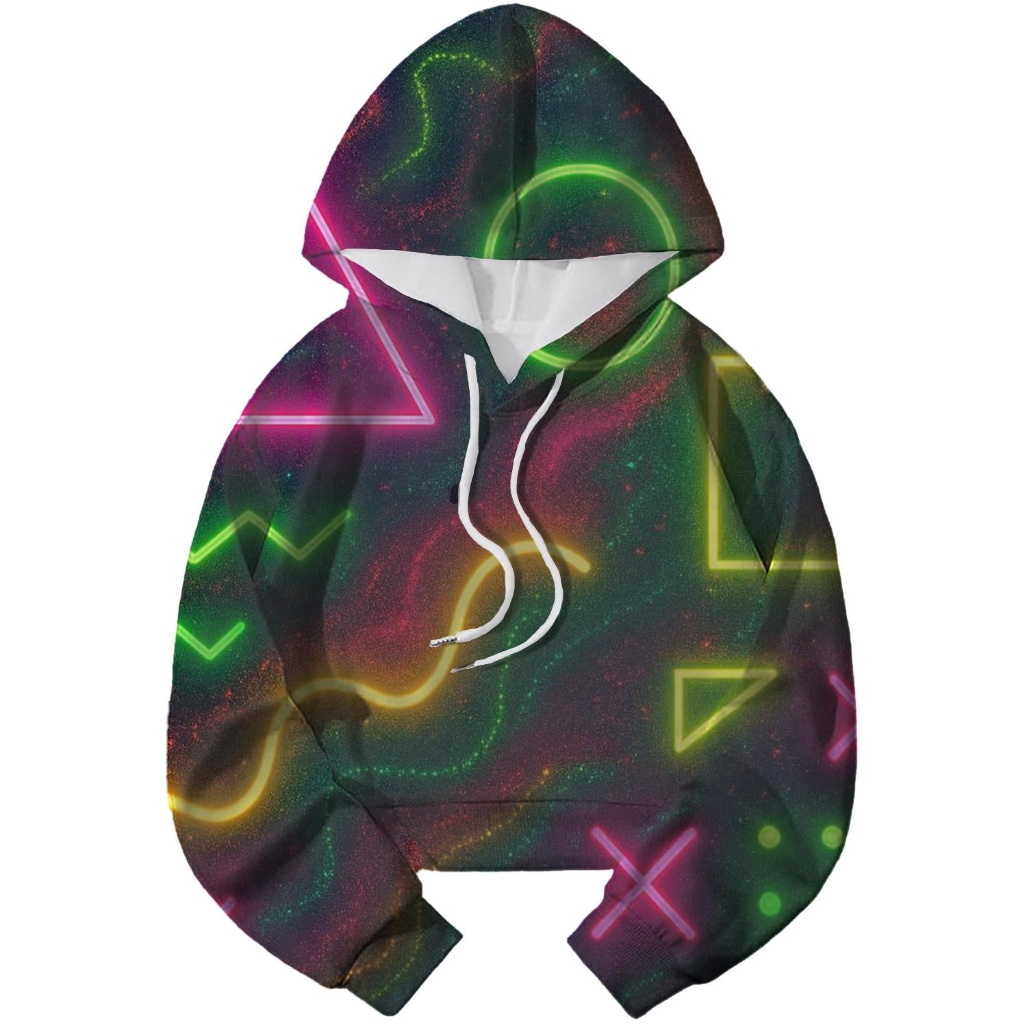 Neon Dreamscape Cropped Hoodie