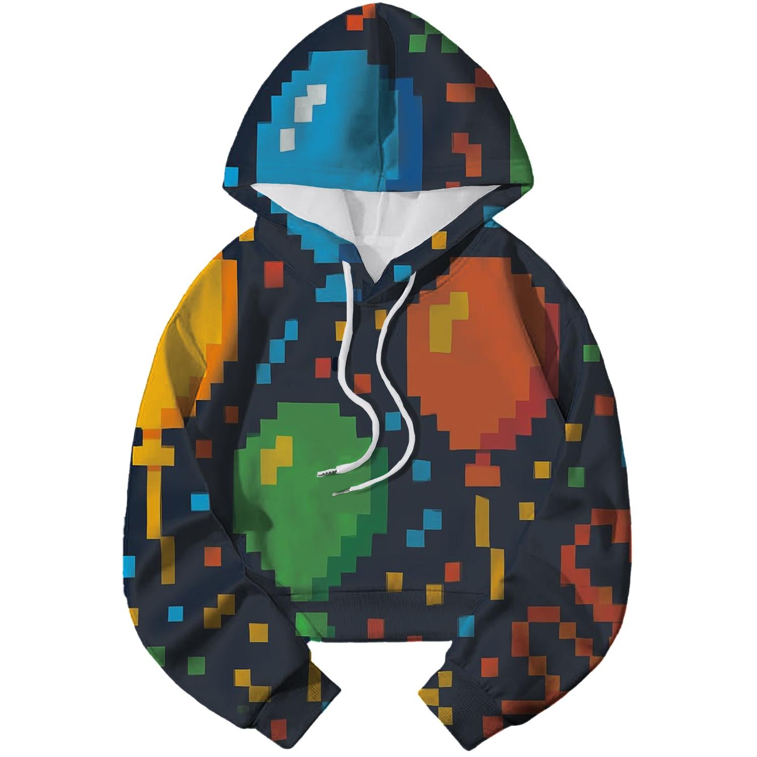 Pixelated Party Time Cropped Hoodie
