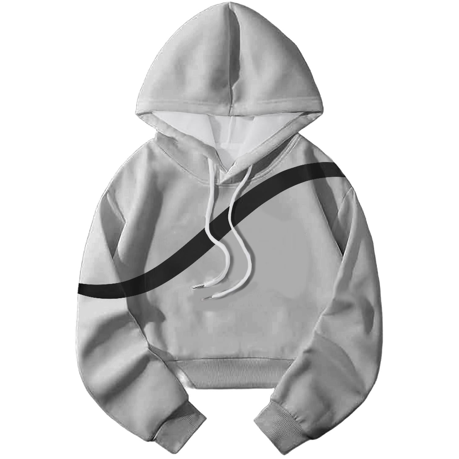 Asymmetrical Wave Cropped Hoodie