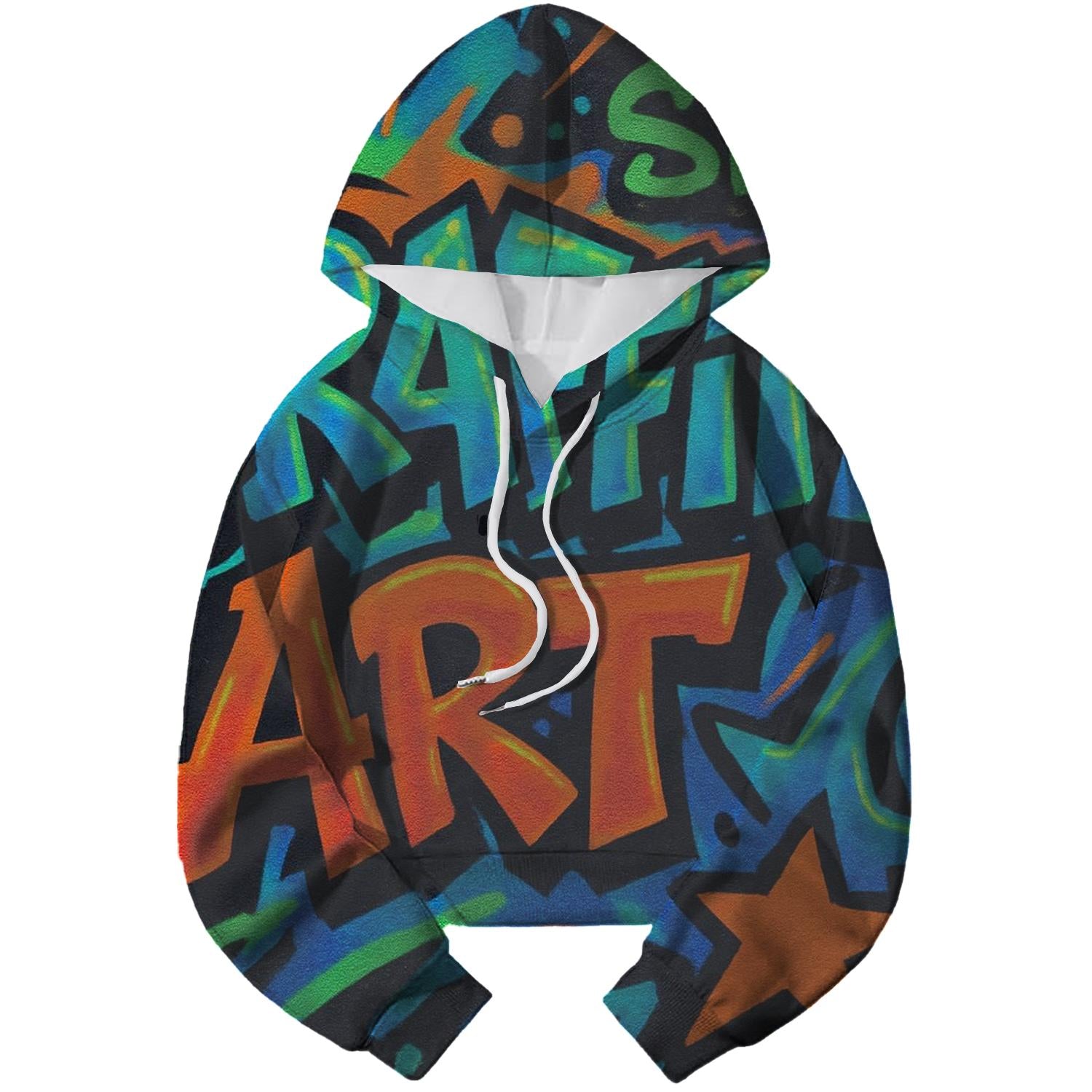 Graffiti Groove Cropped Hoodie