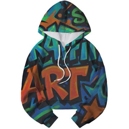 Graffiti Groove Cropped Hoodie