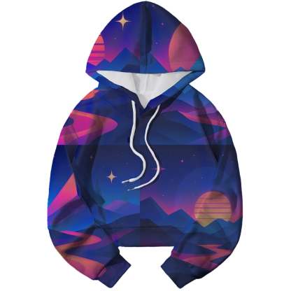 Electric Dreamscape Cropped Hoodie