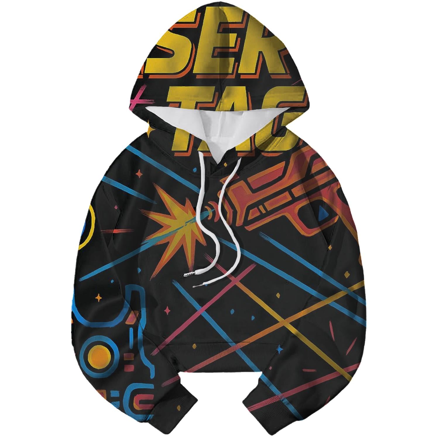 Laser Tag Battle Cropped Hoodie