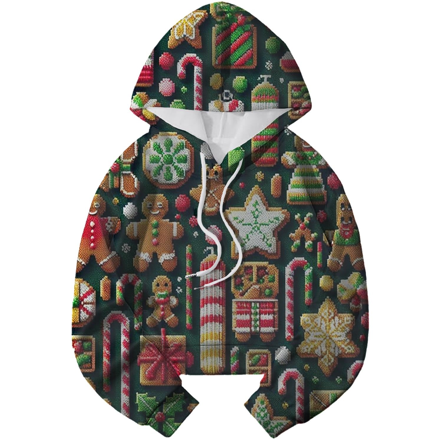 Merry Christmas Cookie Fest Design Cropped Hoodie