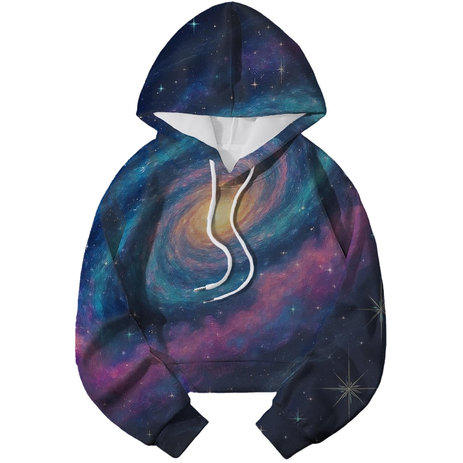 Stellar Luminescence Veil Cropped Hoodie