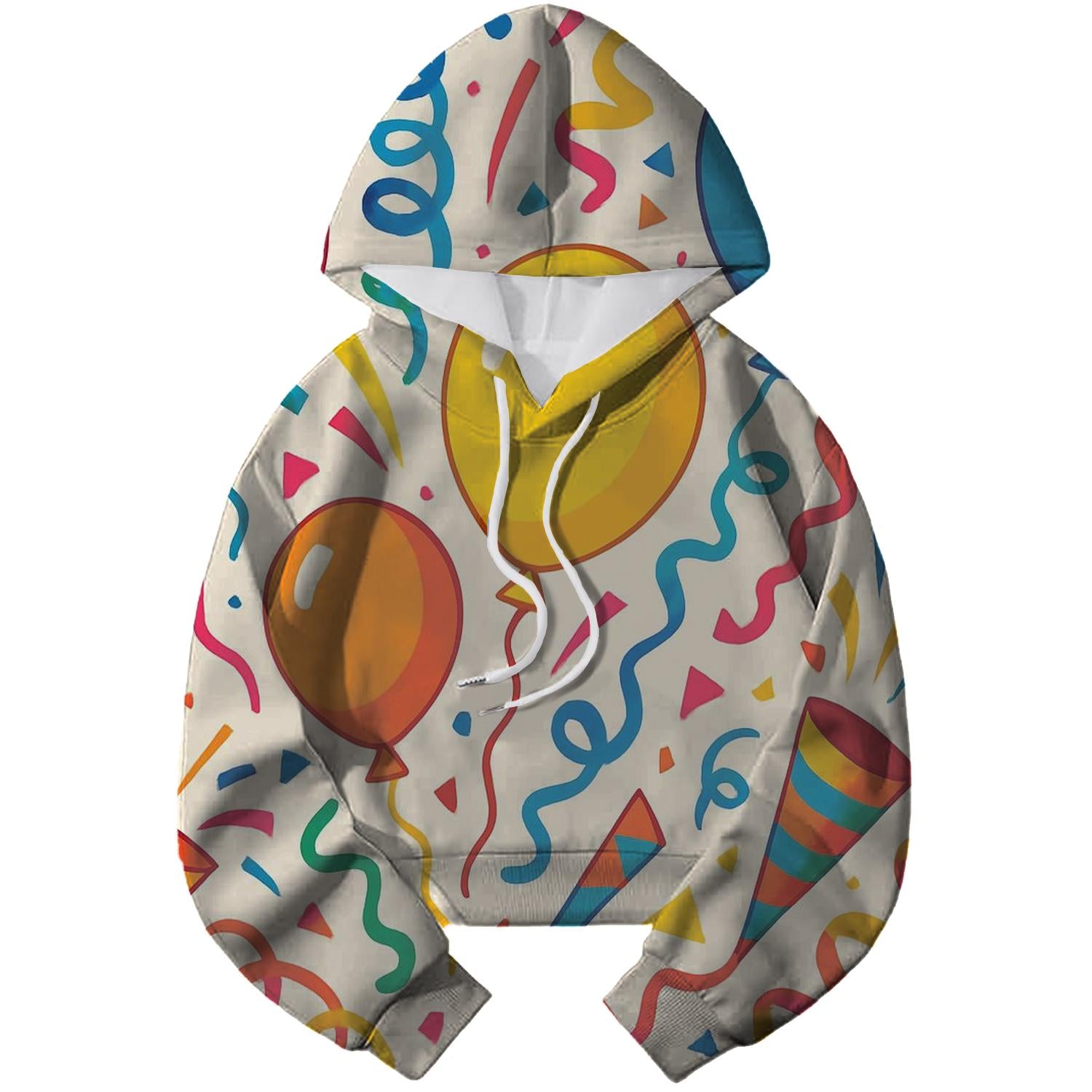 Colorful 80s Party Cropped Hoodie