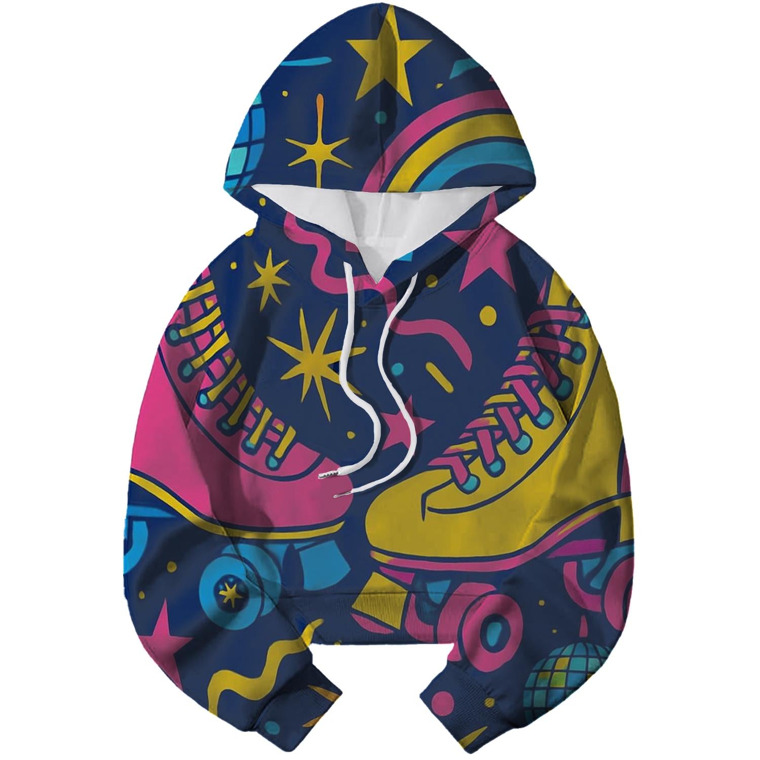 Colorful 80s Roller Disco Hoodie