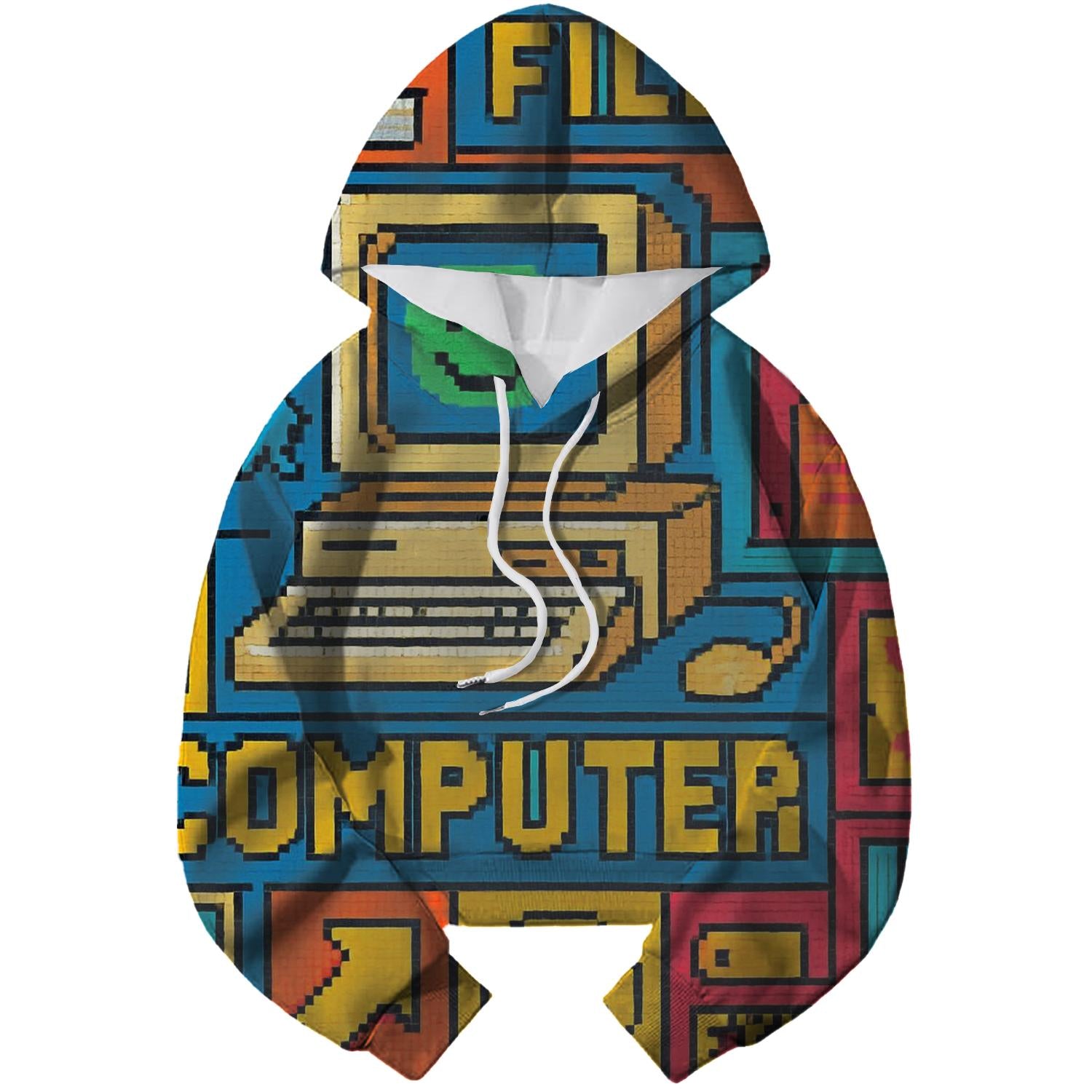 Vintage Computer Aesthetic Cropped Hoodie