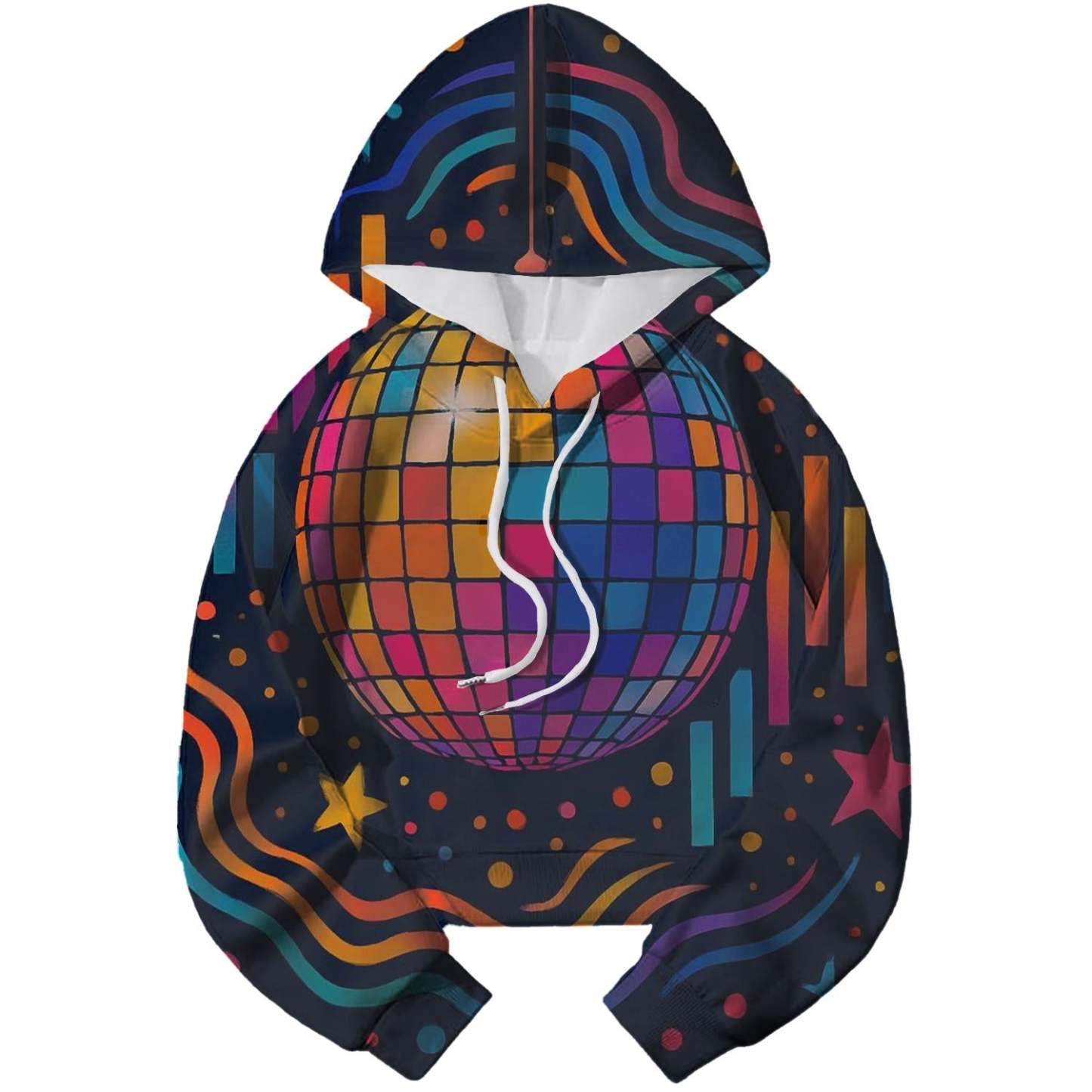 Retro Disco Ball Dreams Cropped Hoodie