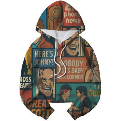 Classic 80s Movie Magic Cropped Hoodie