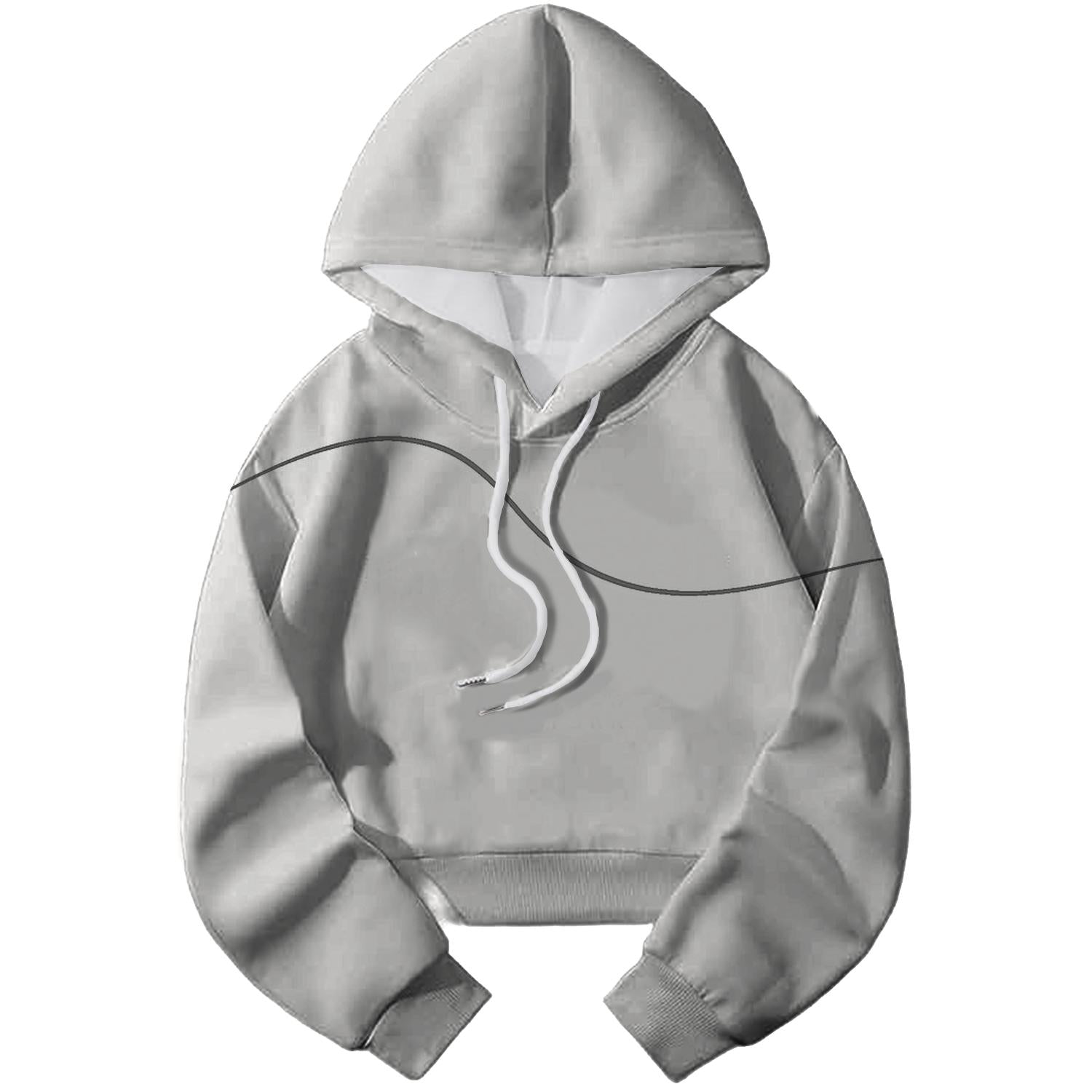 Abstract Wave Line Cropped Hoodie