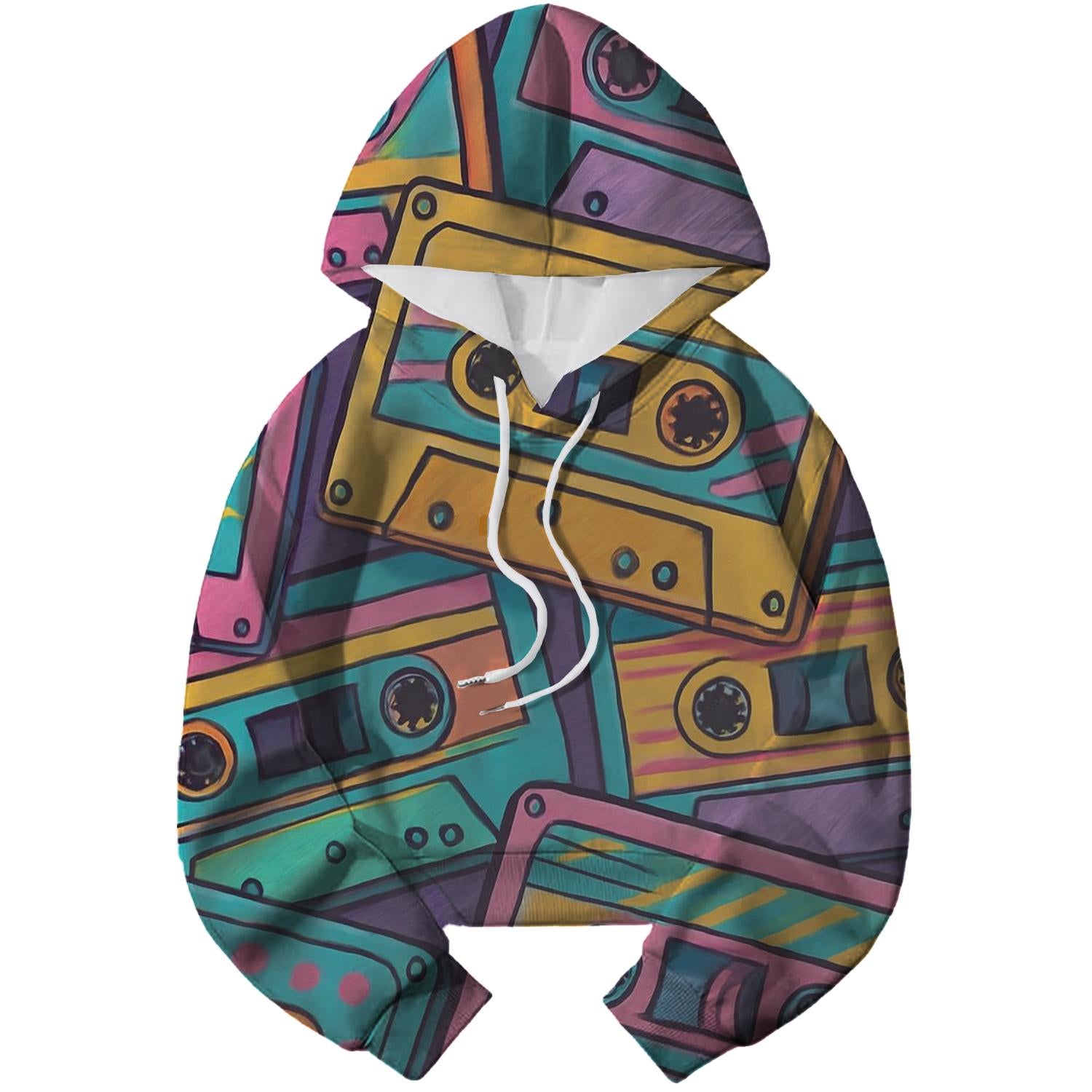 Cassette Love Cropped Hoodie