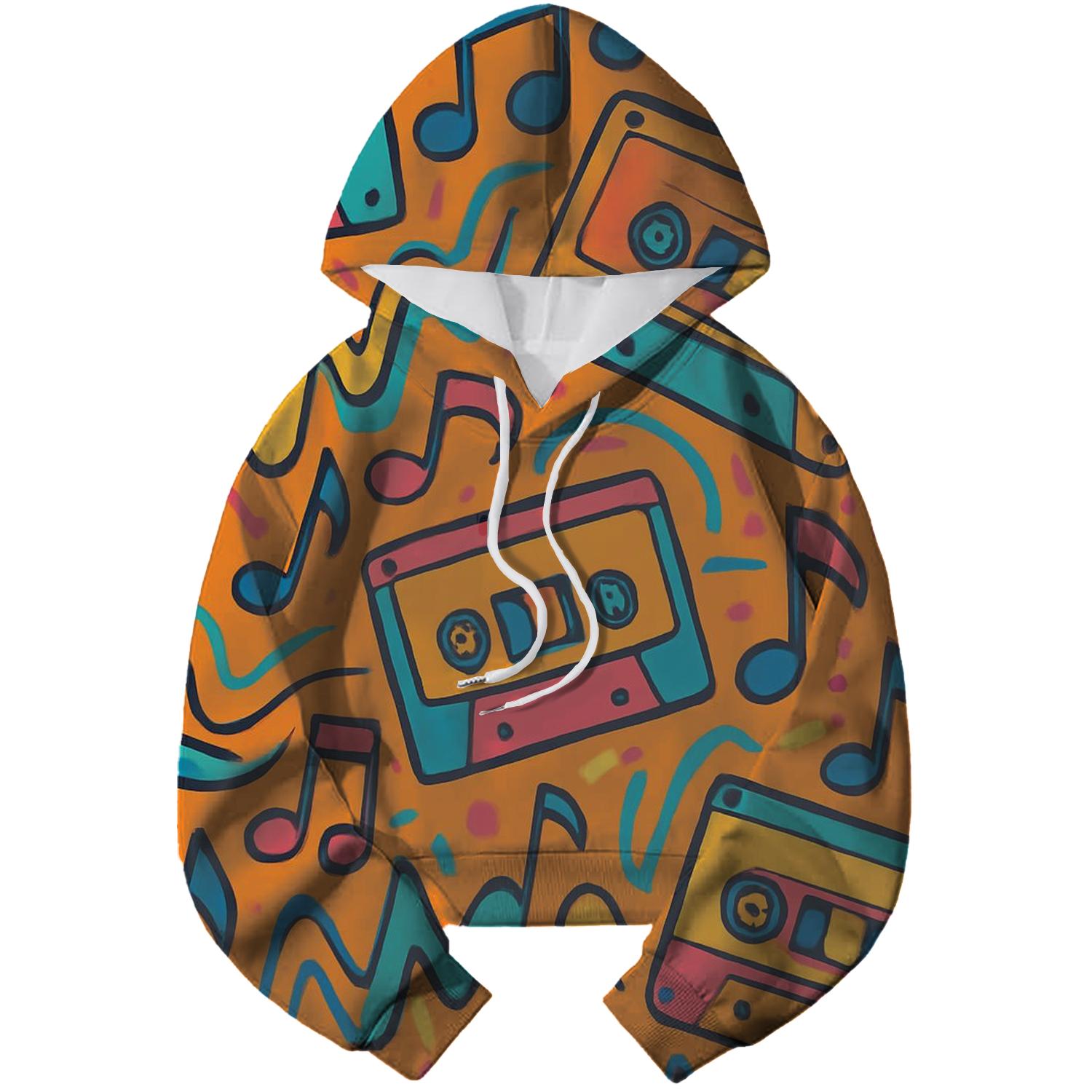 Cassette Culture Revival Cropped Hoodie