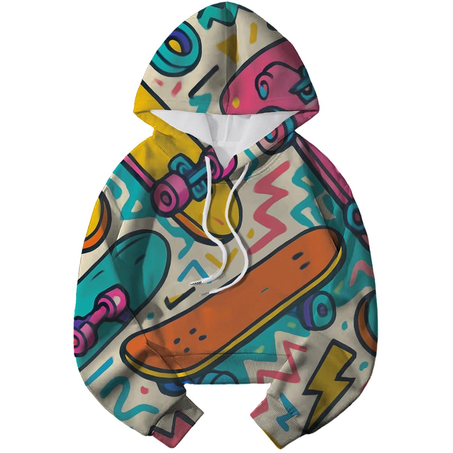 Radical 80s Skate Style Cropped Hoodie