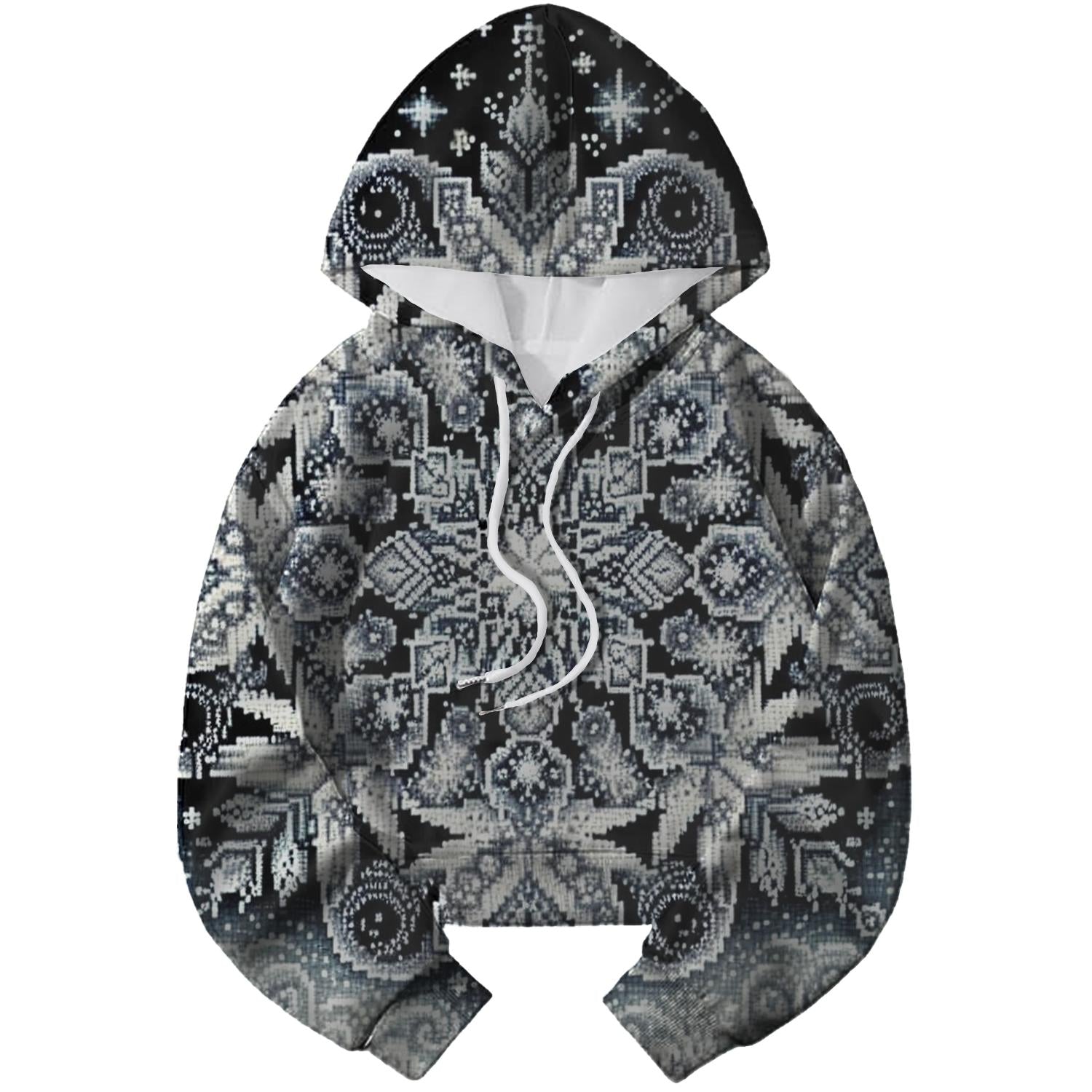 Joyful Snowflake Fantasy Design Cropped Hoodie