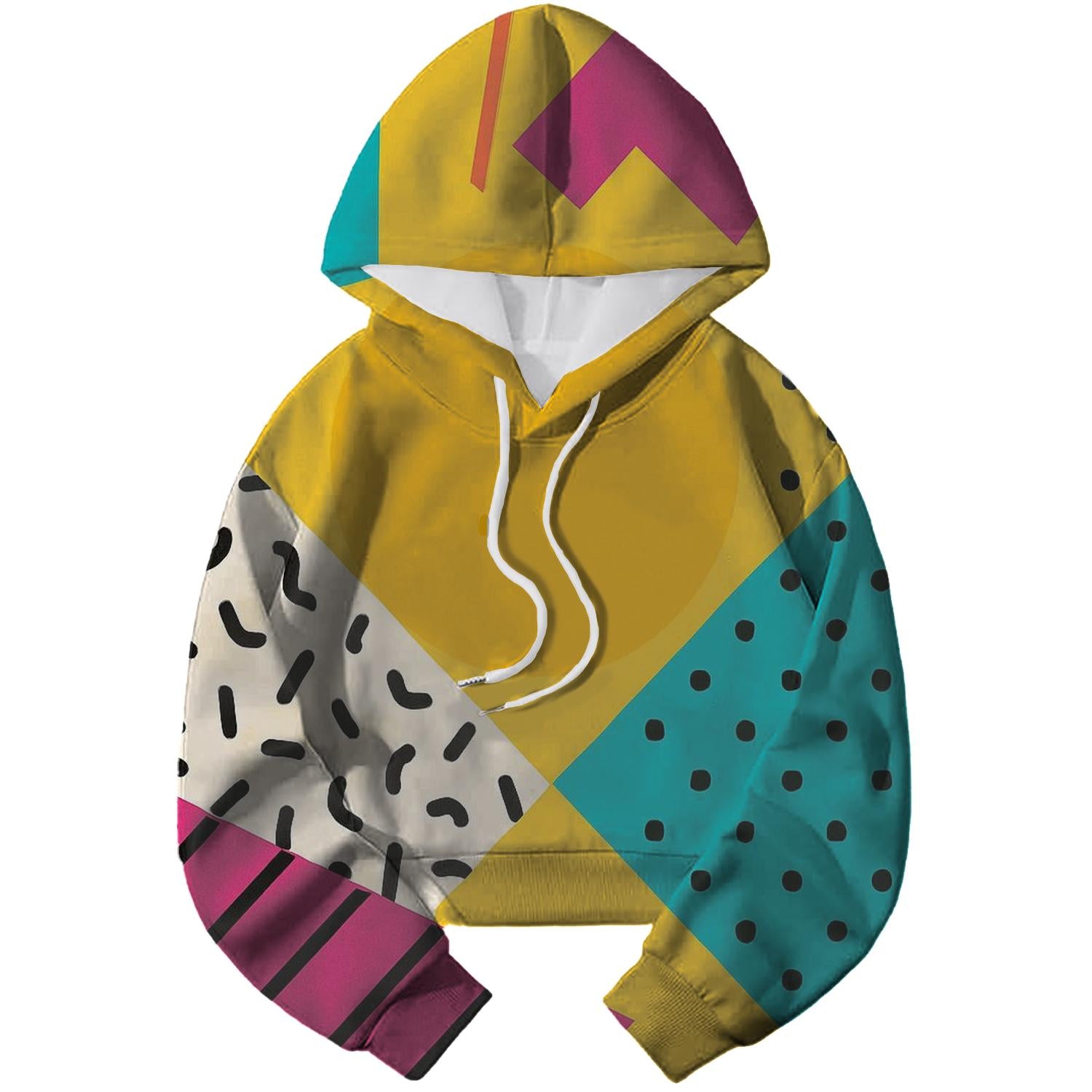 Funky Pattern Explosion Cropped Hoodie