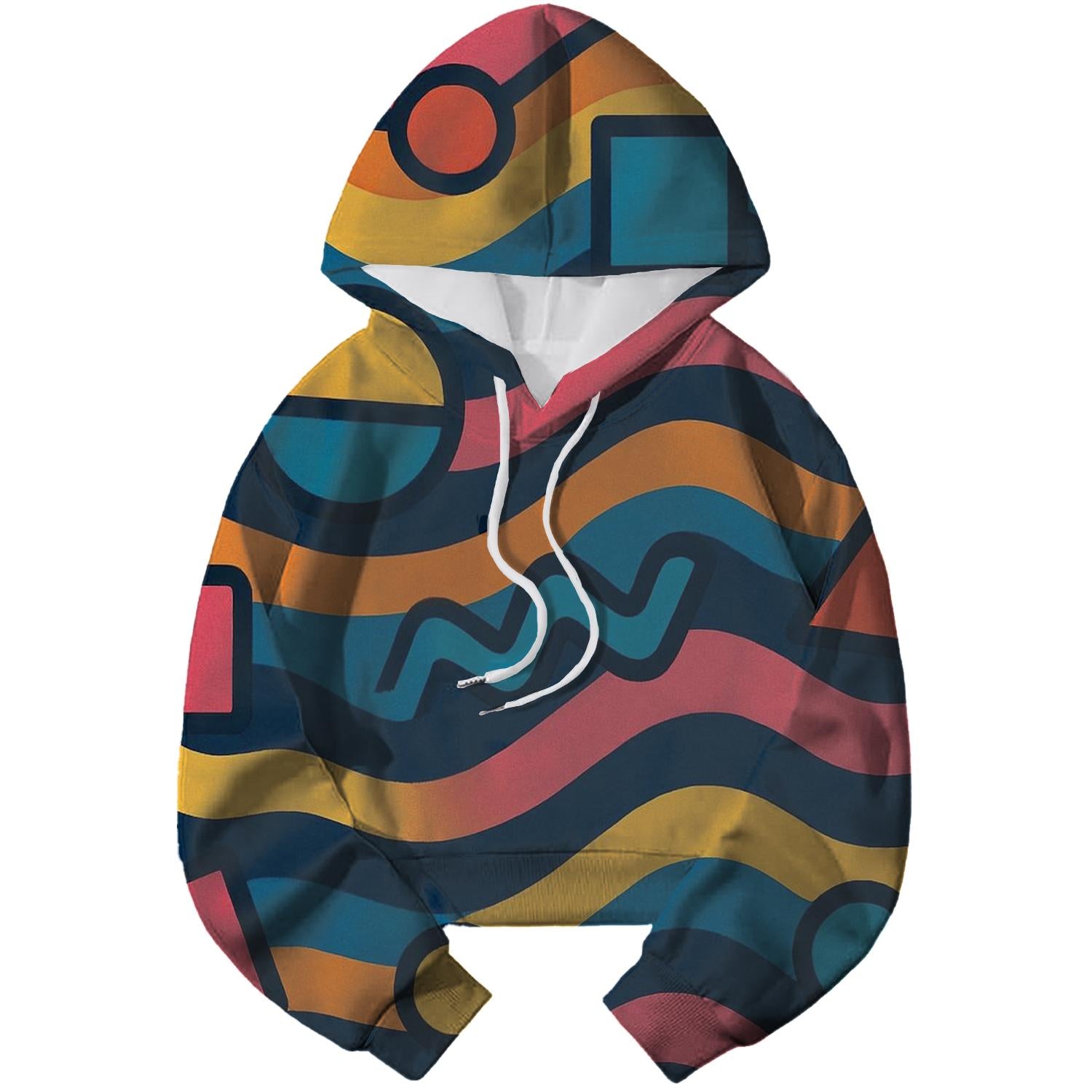 Retro Waves Geometric Hoodie