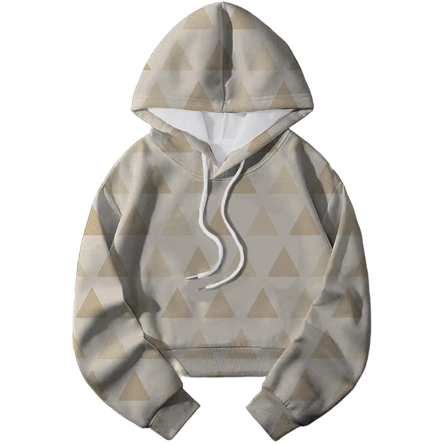 Subtle Triangle Pattern Cropped Hoodie