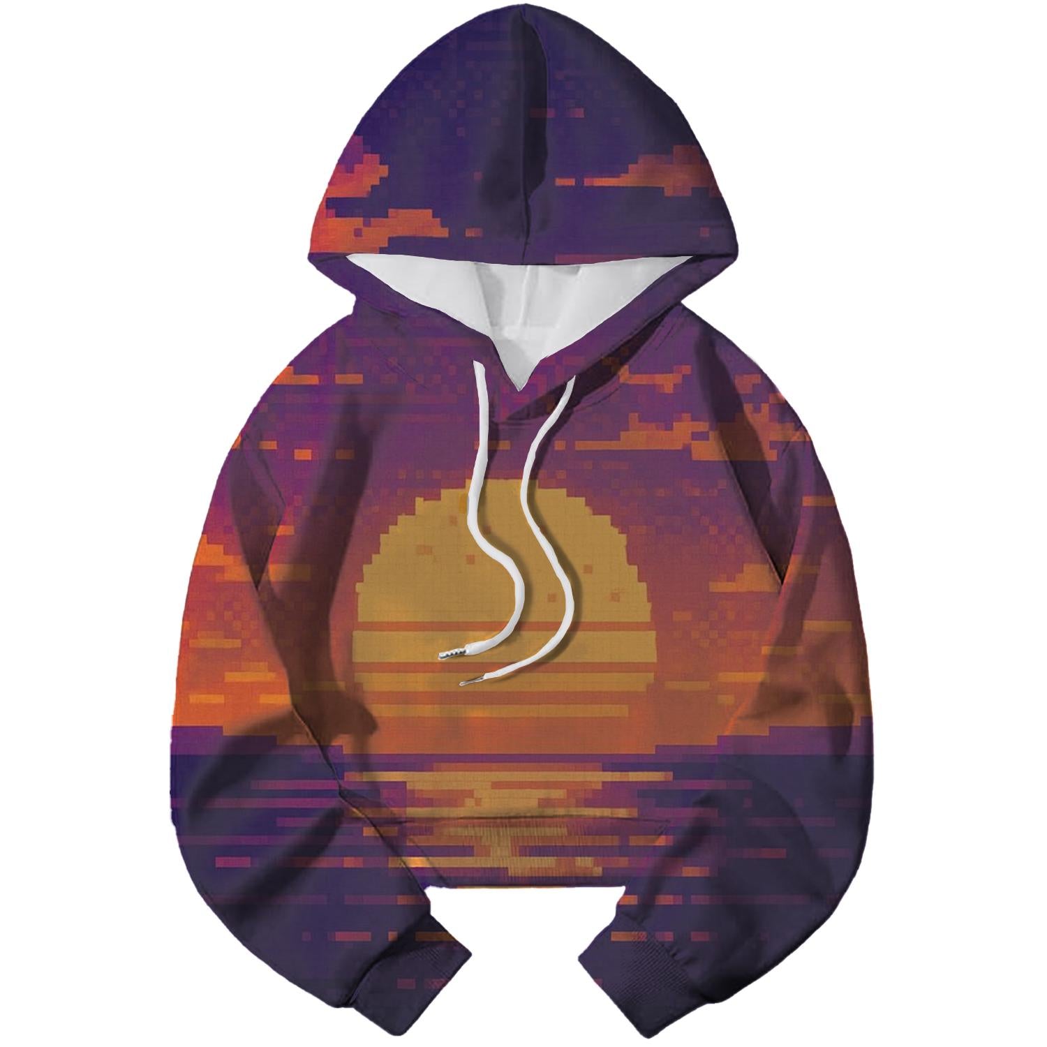 Digital Sunset Cropped Hoodie