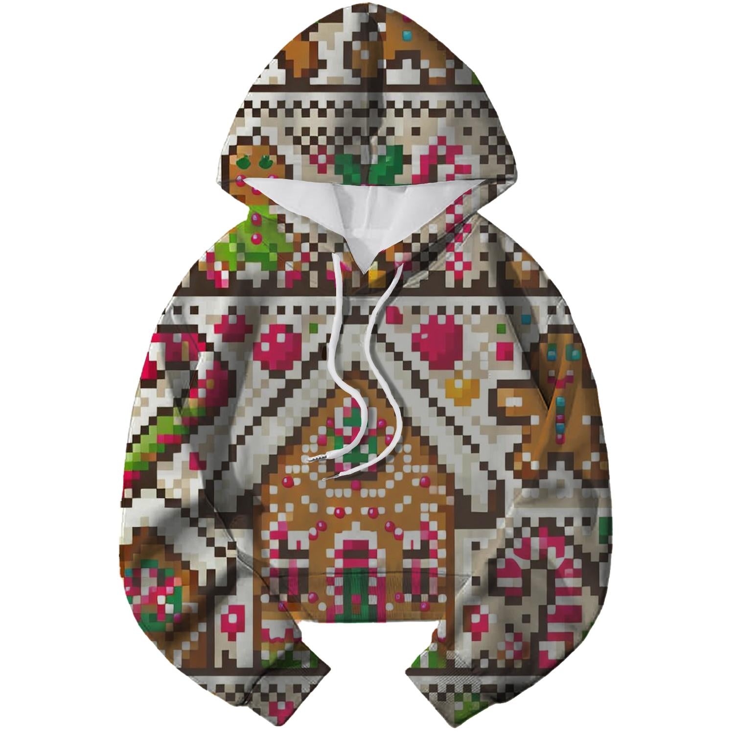 Gingerbread Dreamland Design Cropped Hoodie