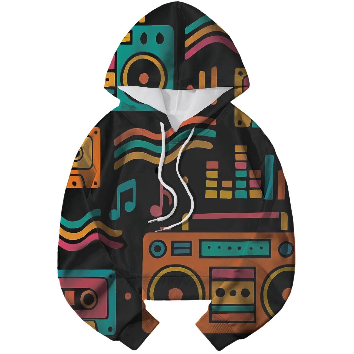 Boom Box Memories Cropped Hoodie