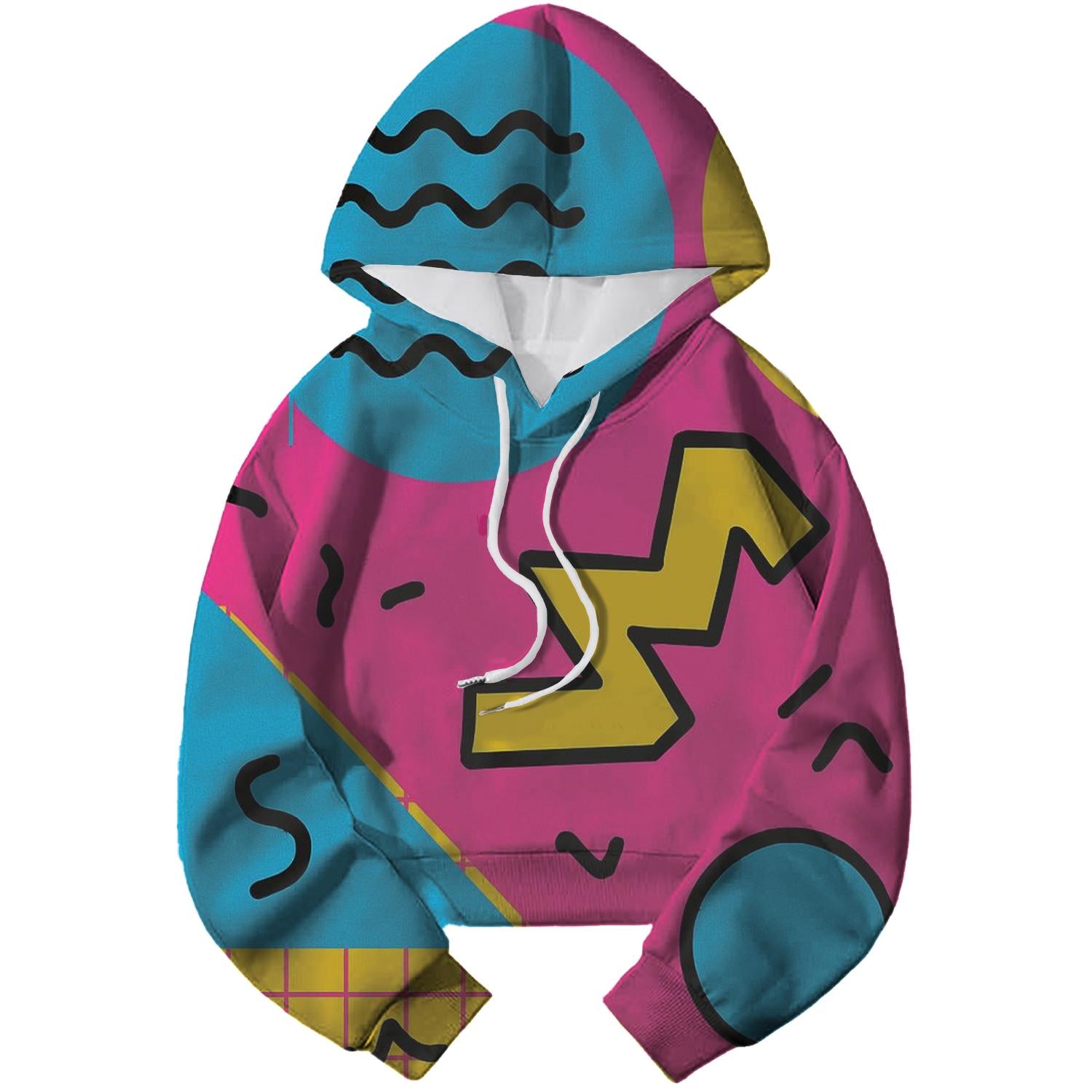 Rad Retro Grid Cropped Hoodie