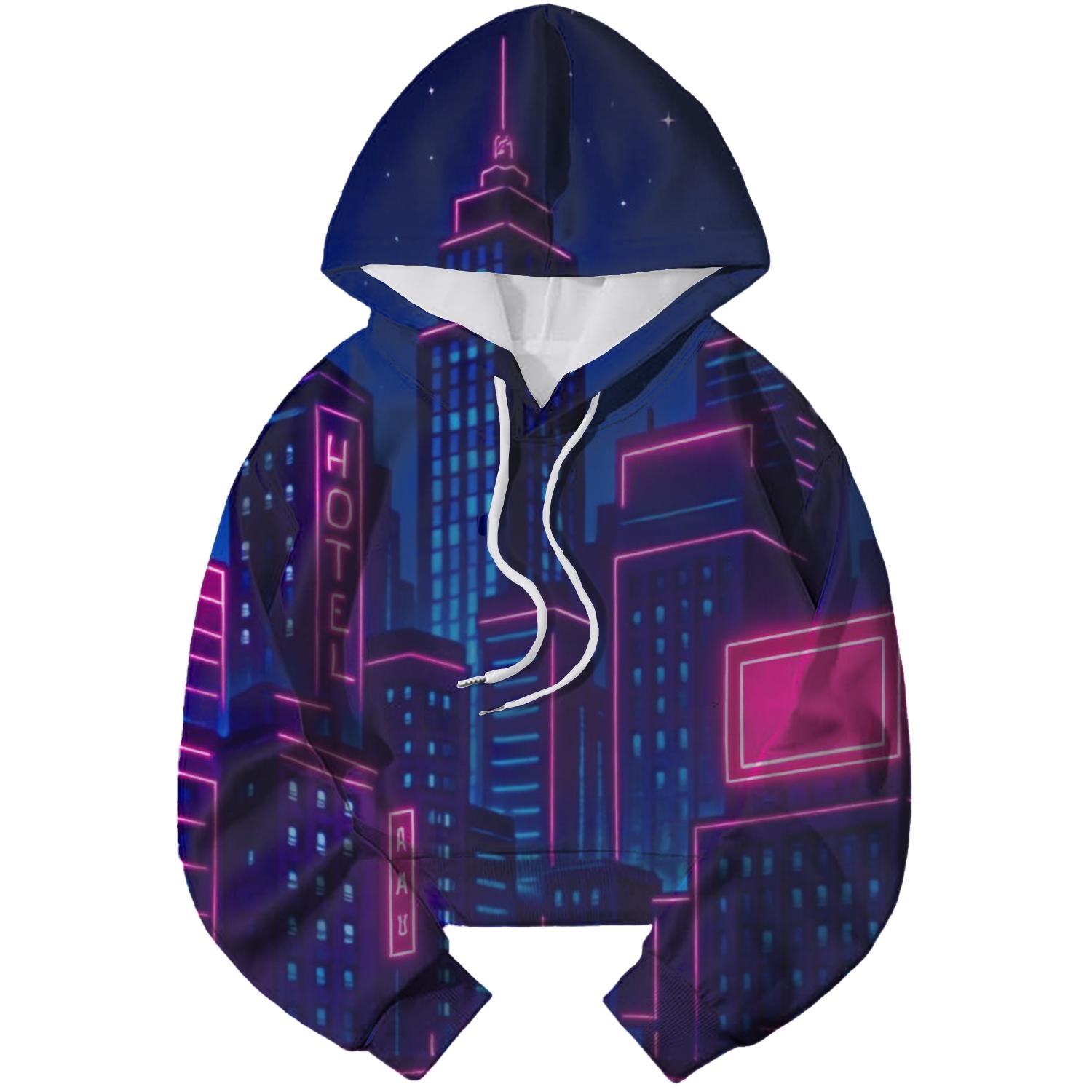 Electric Dream City Cropped Hoodie