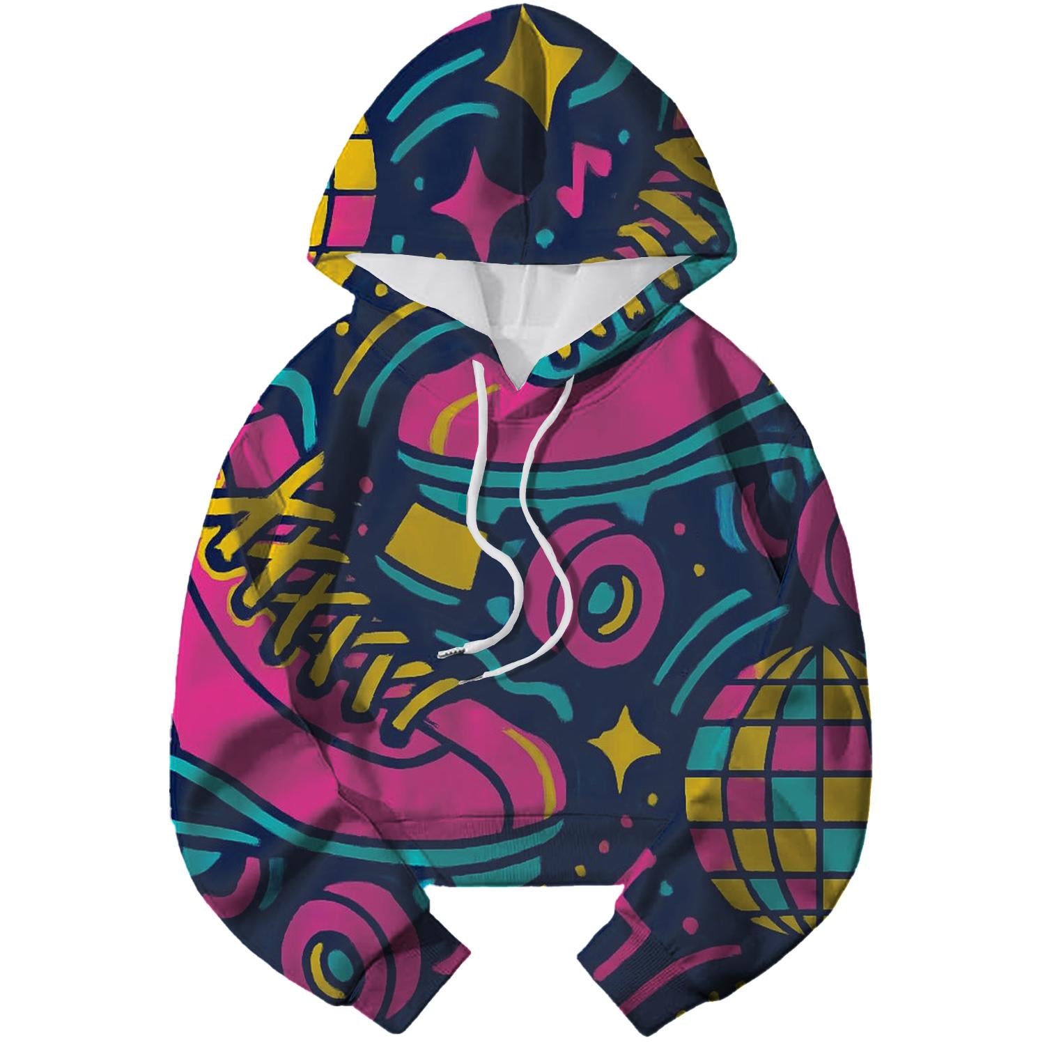 Radical Retro Roller Cropped Hoodie