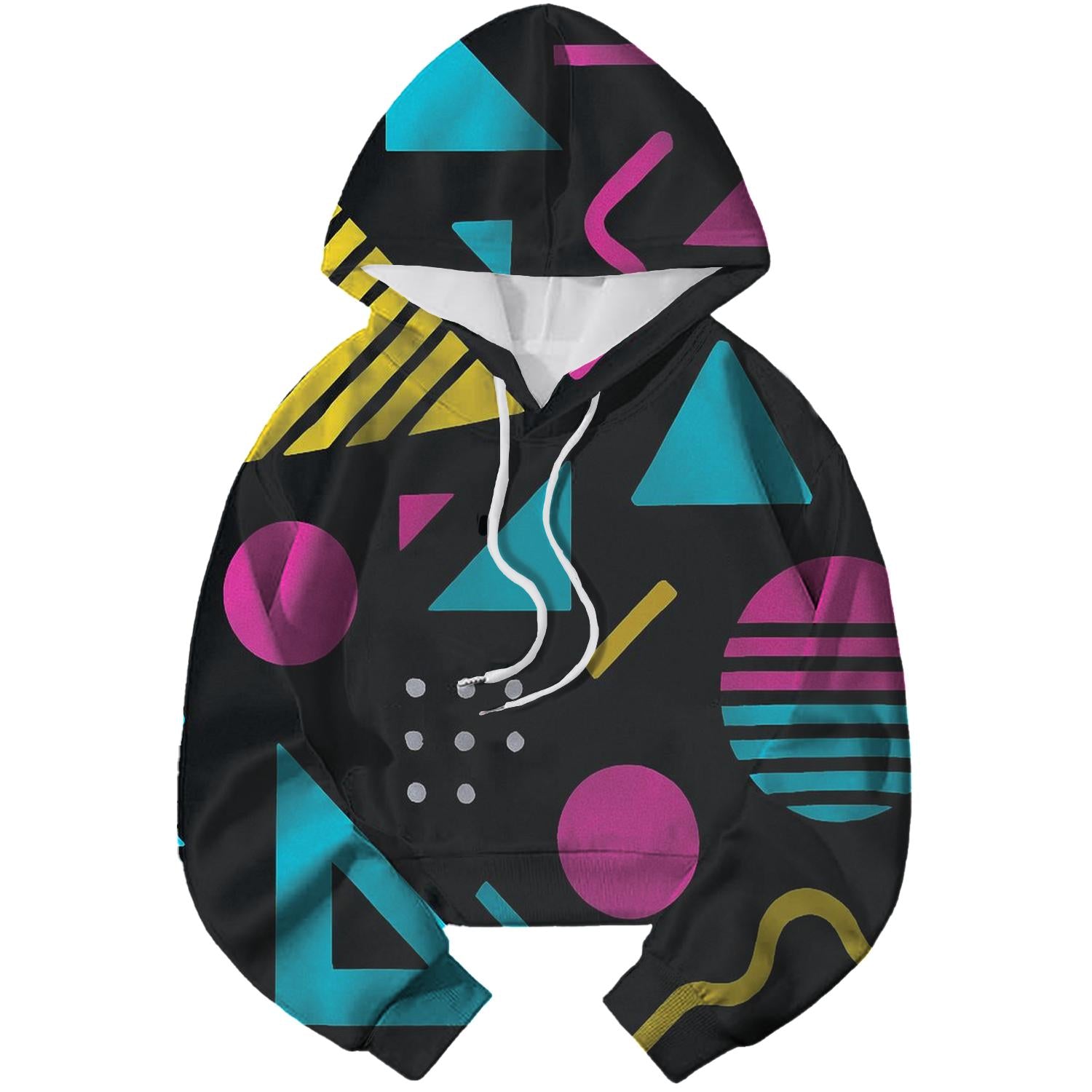 Geometric Fantasy Cropped Hoodie