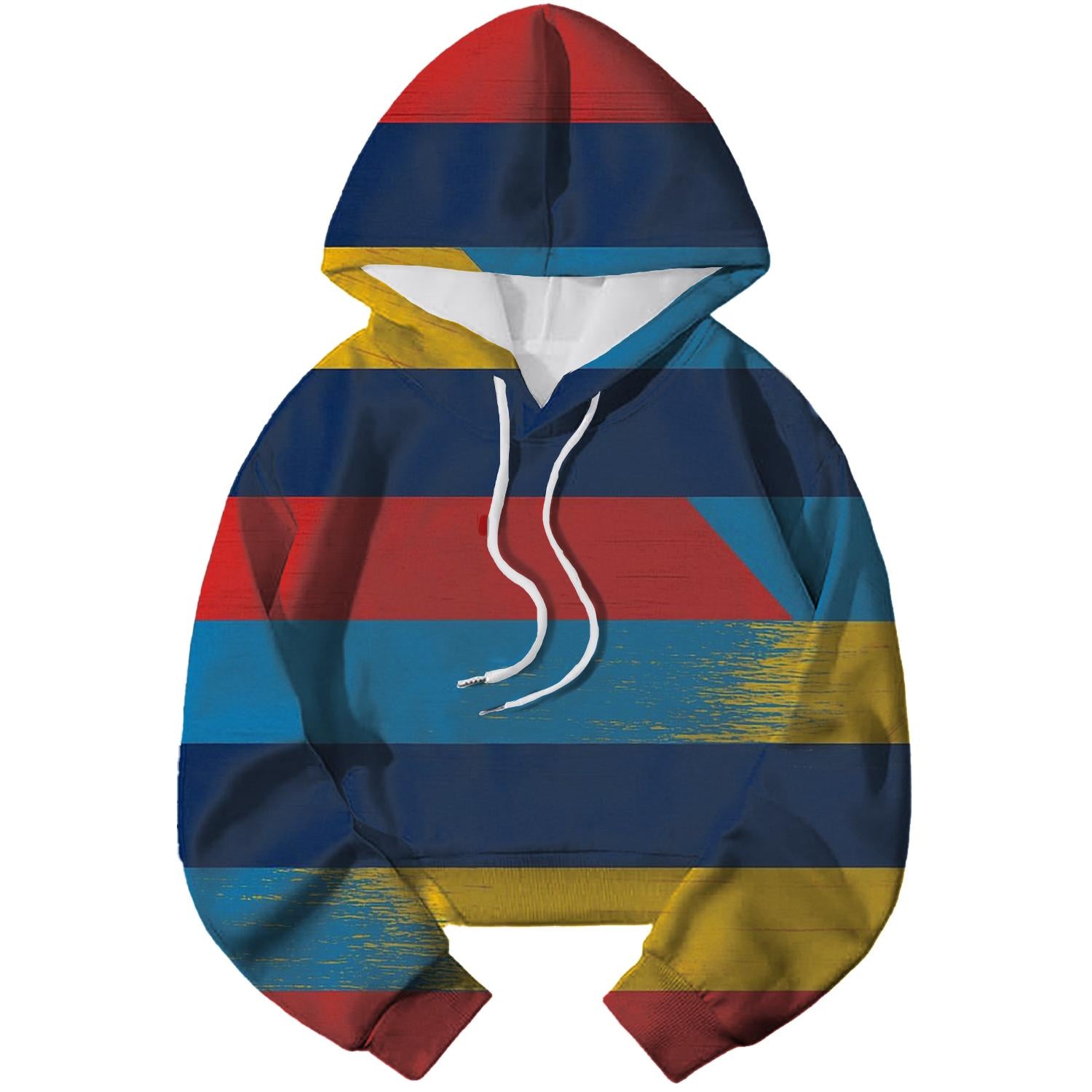 Bold 80s Stripes Cropped Hoodie