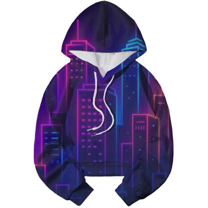 Electric City Lights Cropped Hoodie