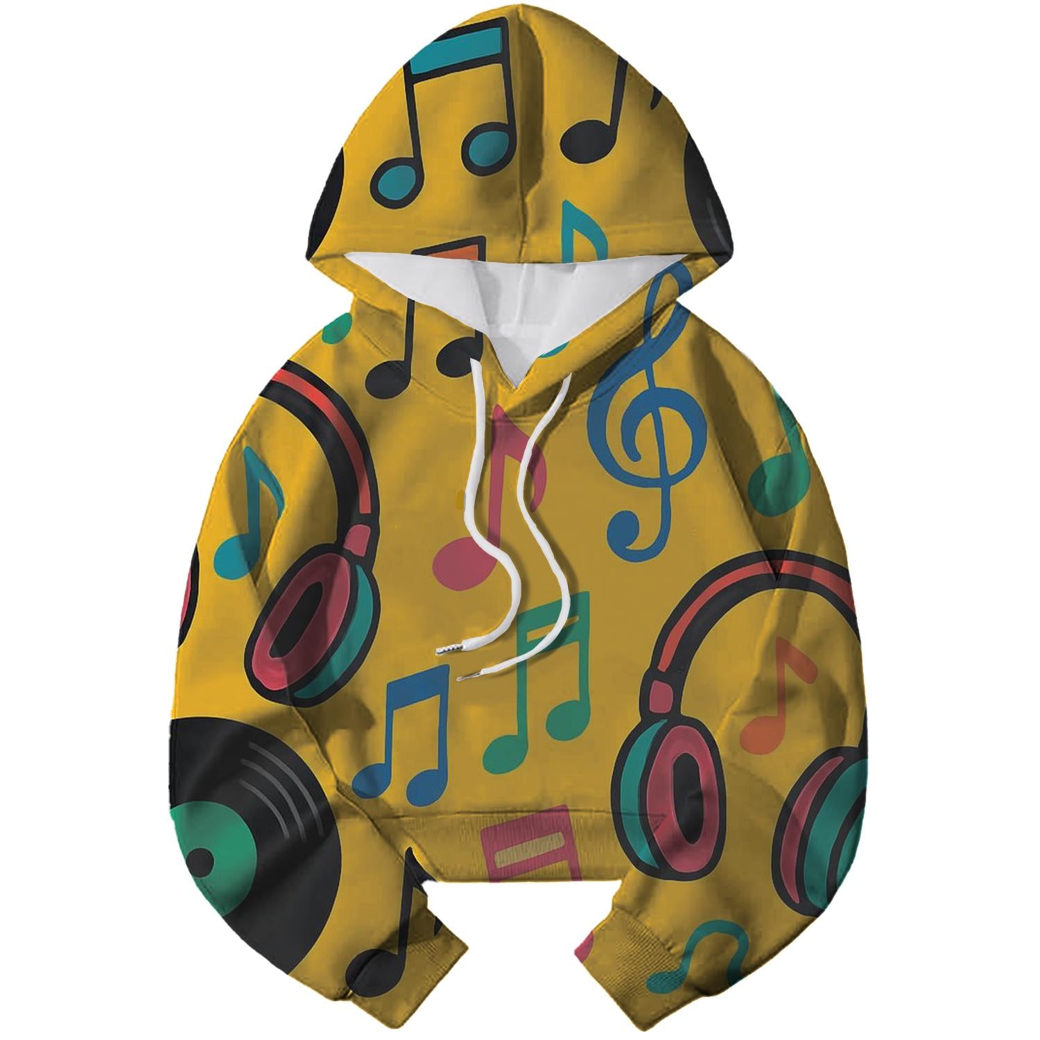 Funky Music Vibes Cropped Hoodie