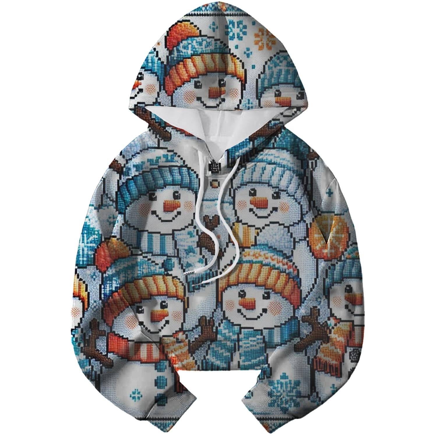 Frosty Friends Gathering Design Cropped Hoodie