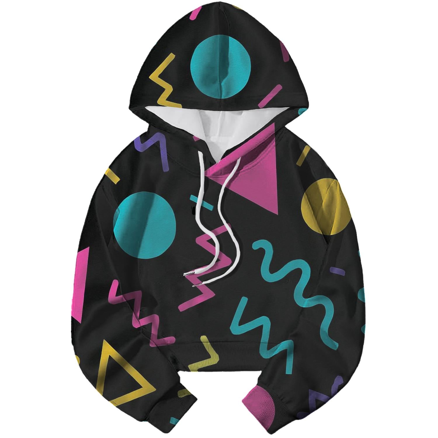 Rad Retro Patterns Cropped Hoodie