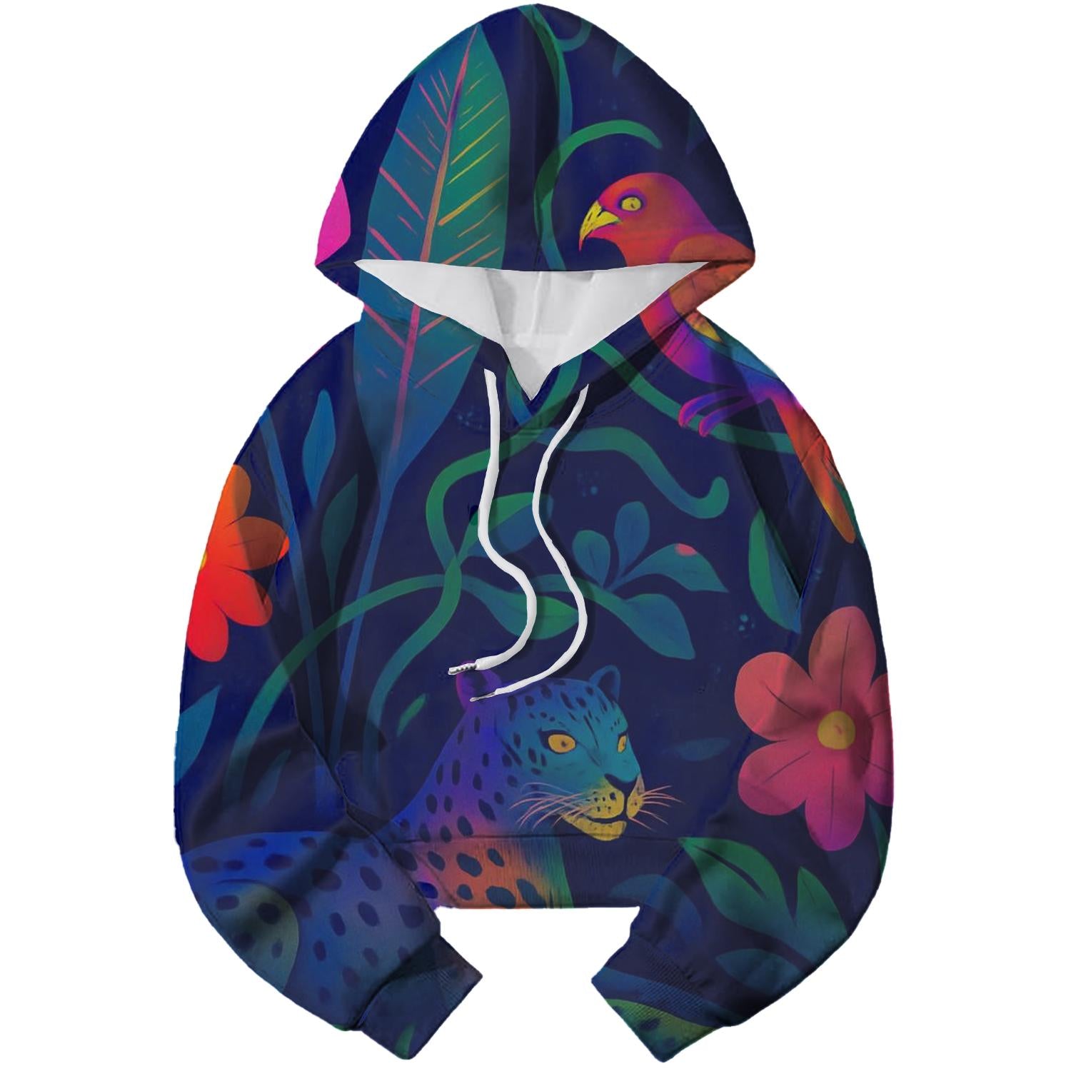 Electric Jungle Fusion Cropped Hoodie