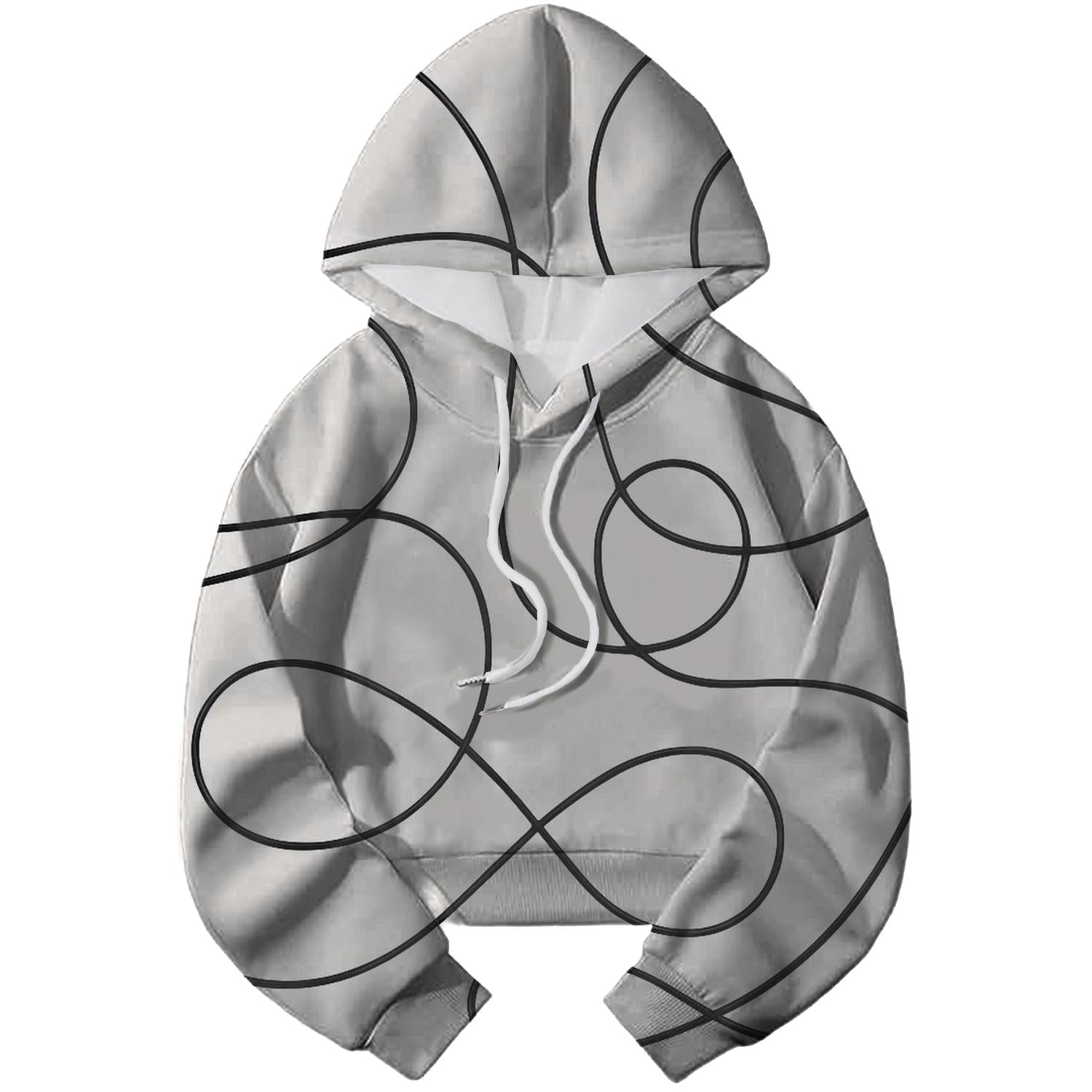 Abstract Minimalist Line Art Cropped Hoodie