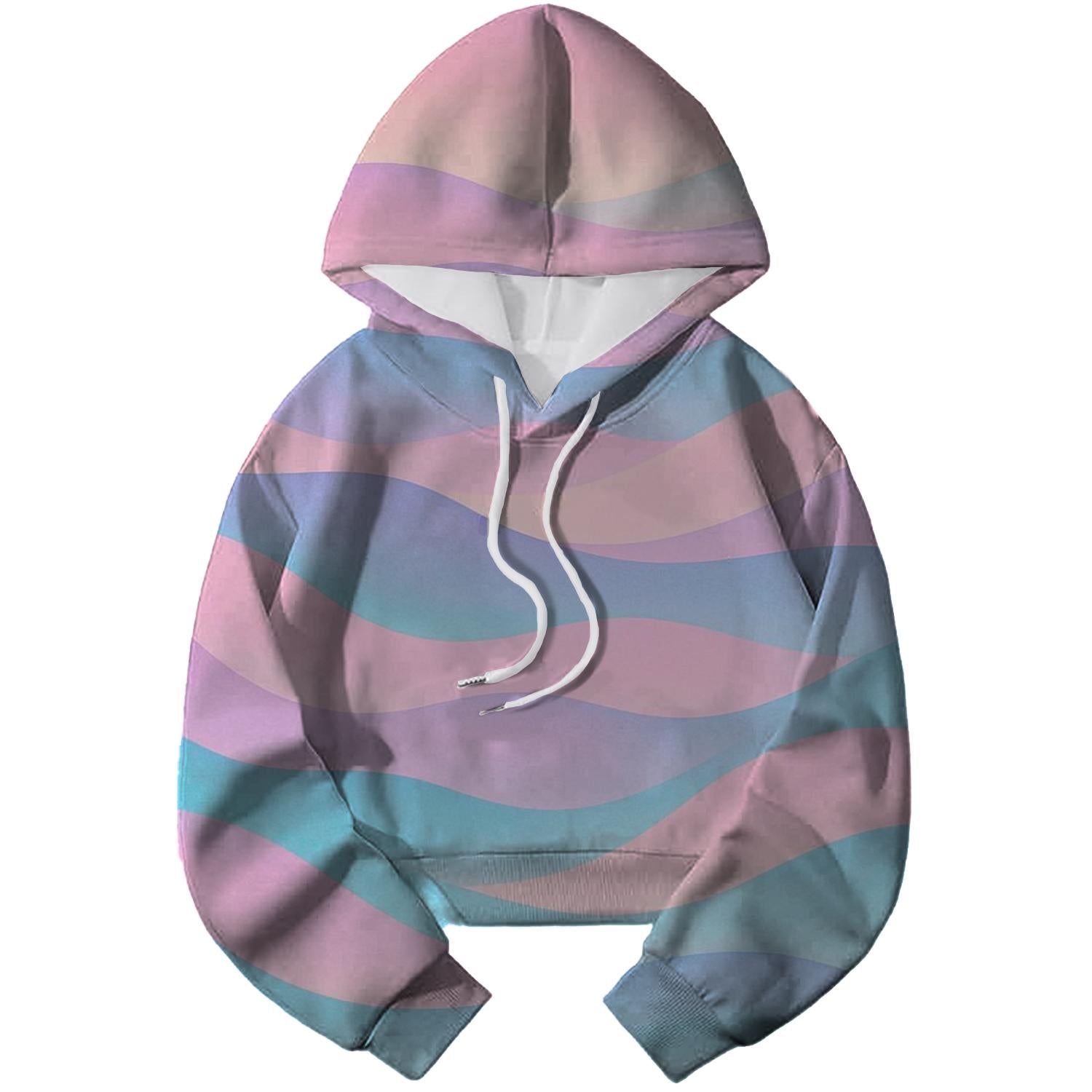 Retro Wave Dreams Cropped Hoodie