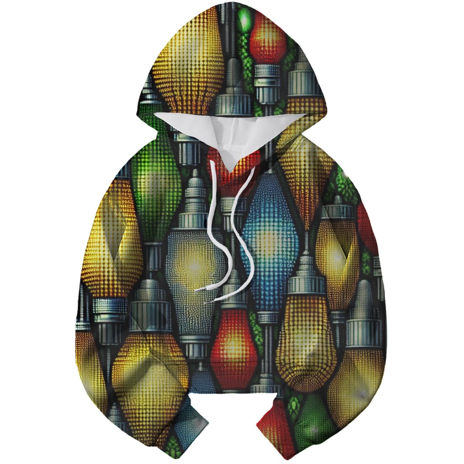 Christmas Lights Extravaganza Design Cropped Hoodie