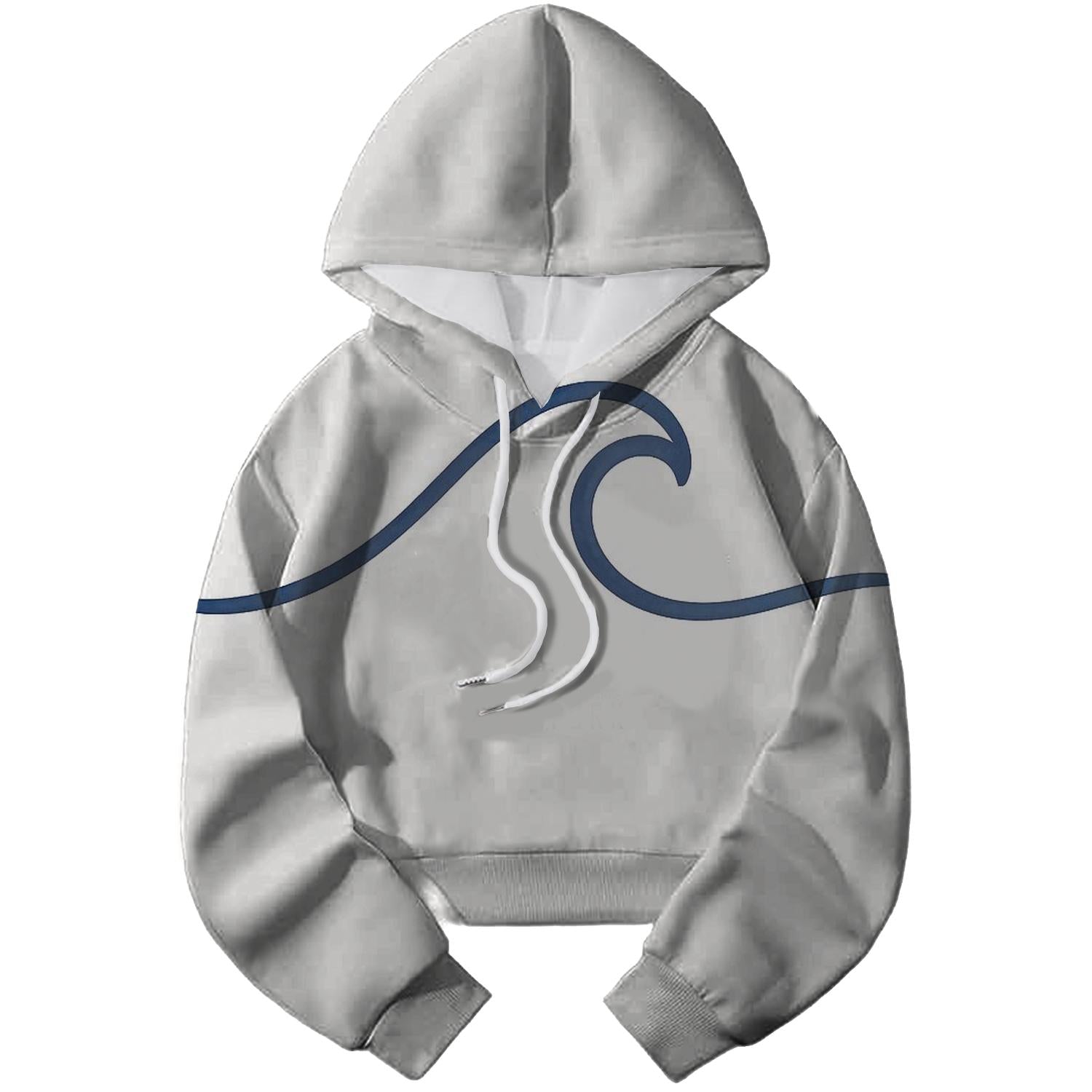 Single Line Wave Cropped Hoodie