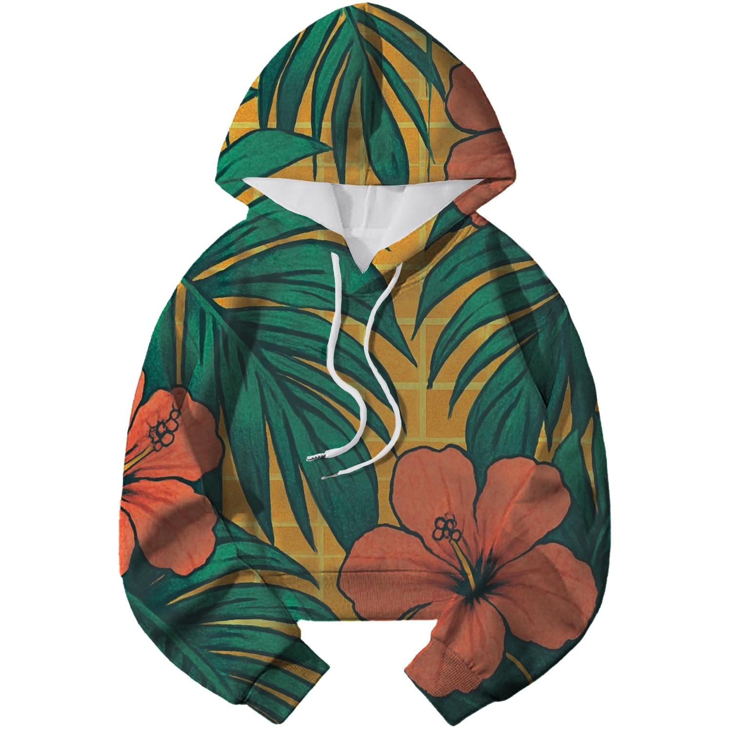 Retro Urban Jungle Cropped Hoodie