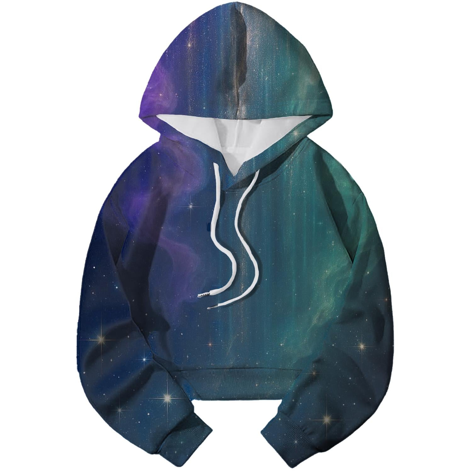 Celestial Cascade Cropped Hoodie