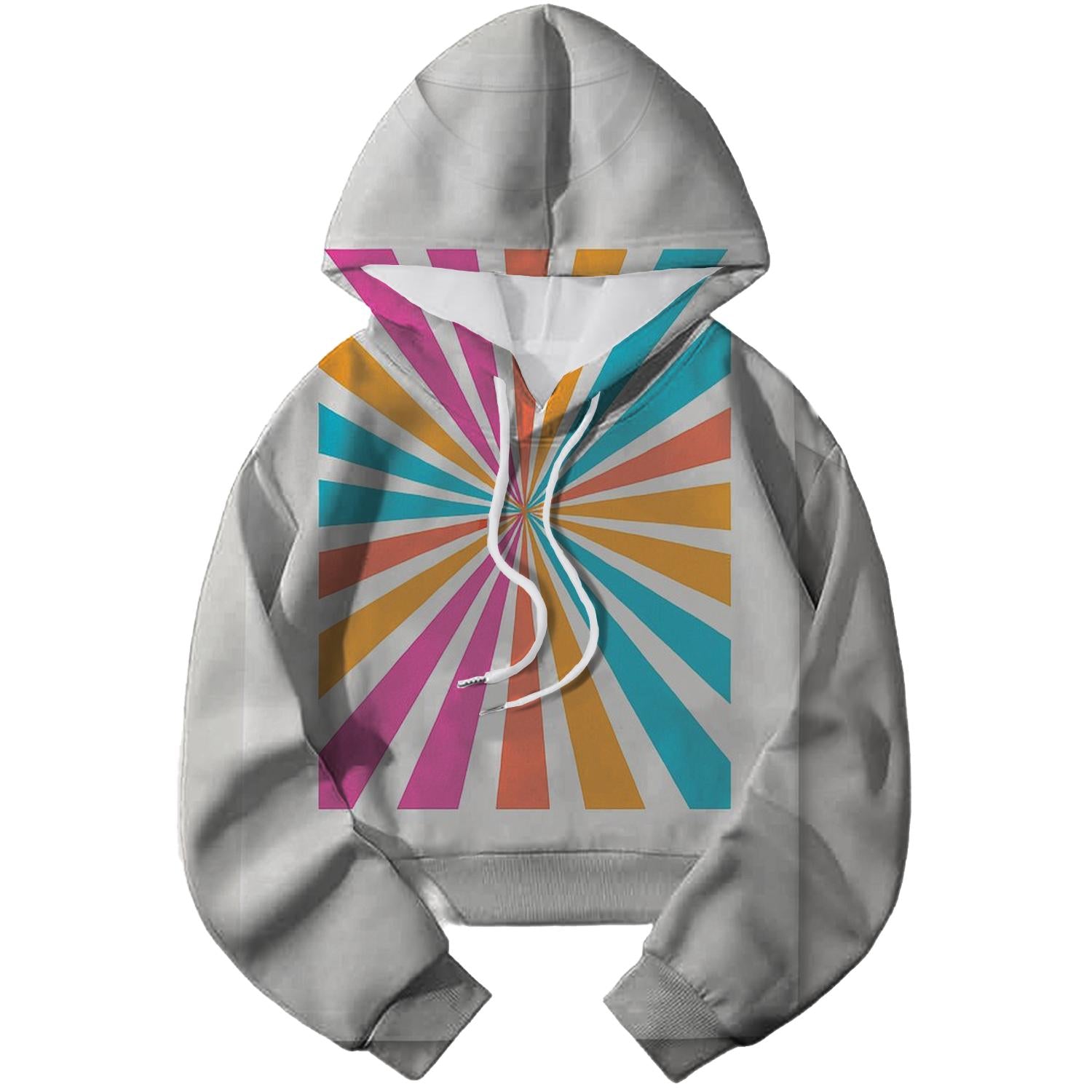 Radical Retro Rays Cropped Hoodie