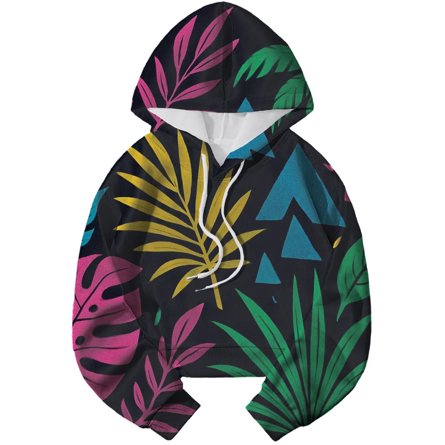 Neon Jungle Adventure Cropped Hoodie