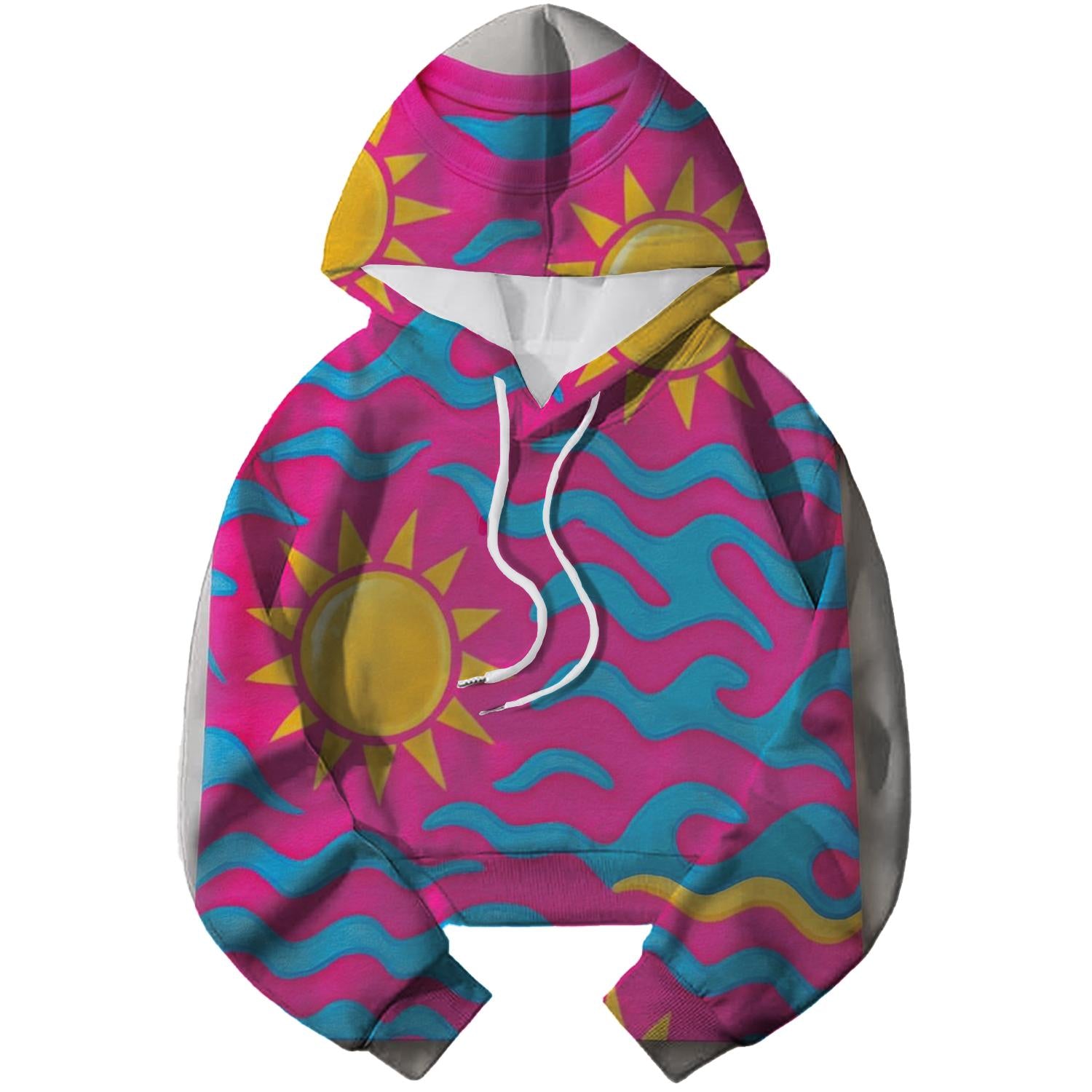 Electric Summer Cropped Hoodie