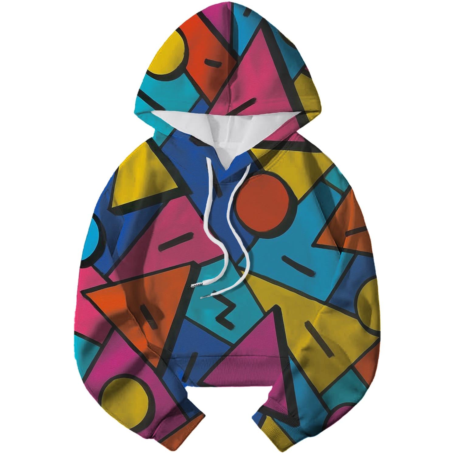 Funky Geometric Madness Cropped Hoodie