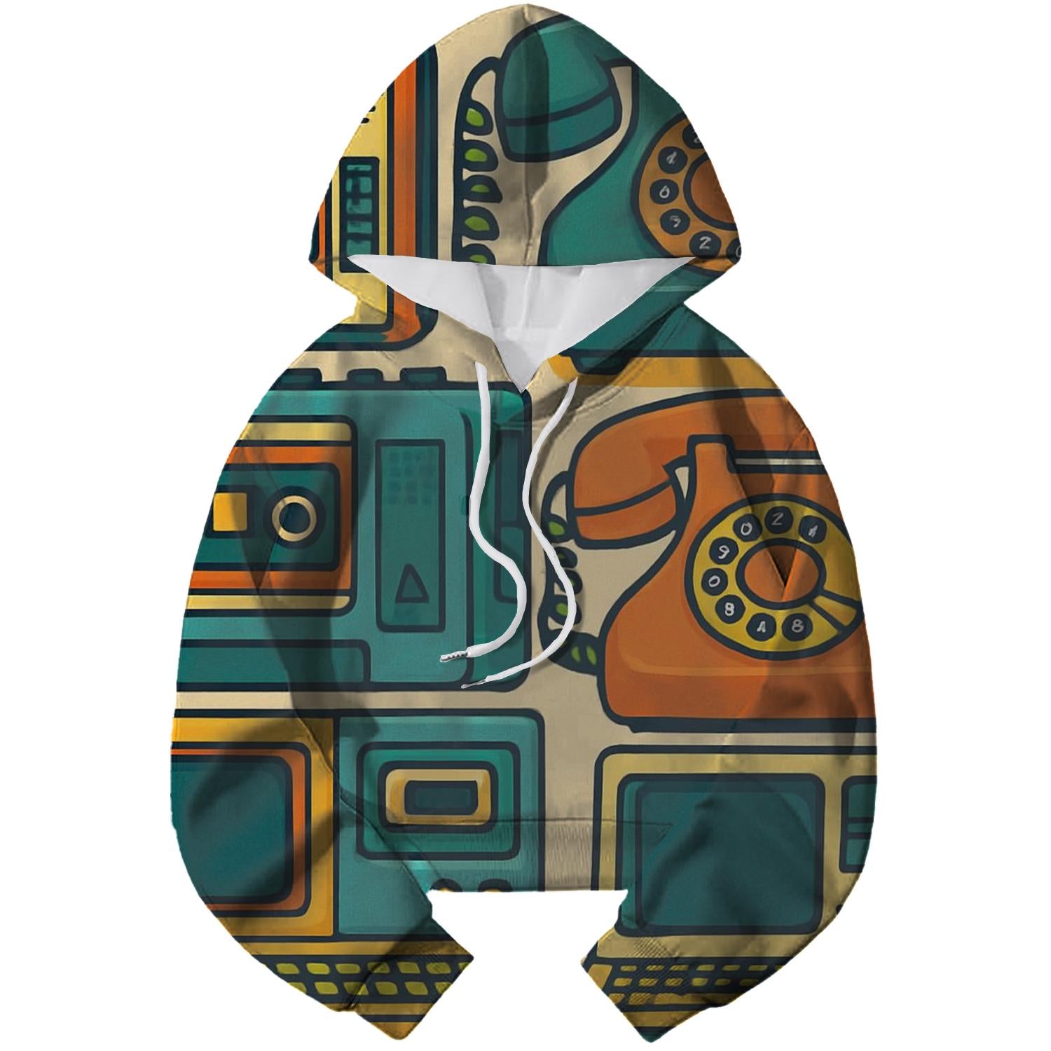 Vintage Tech Dreams Cropped Hoodie