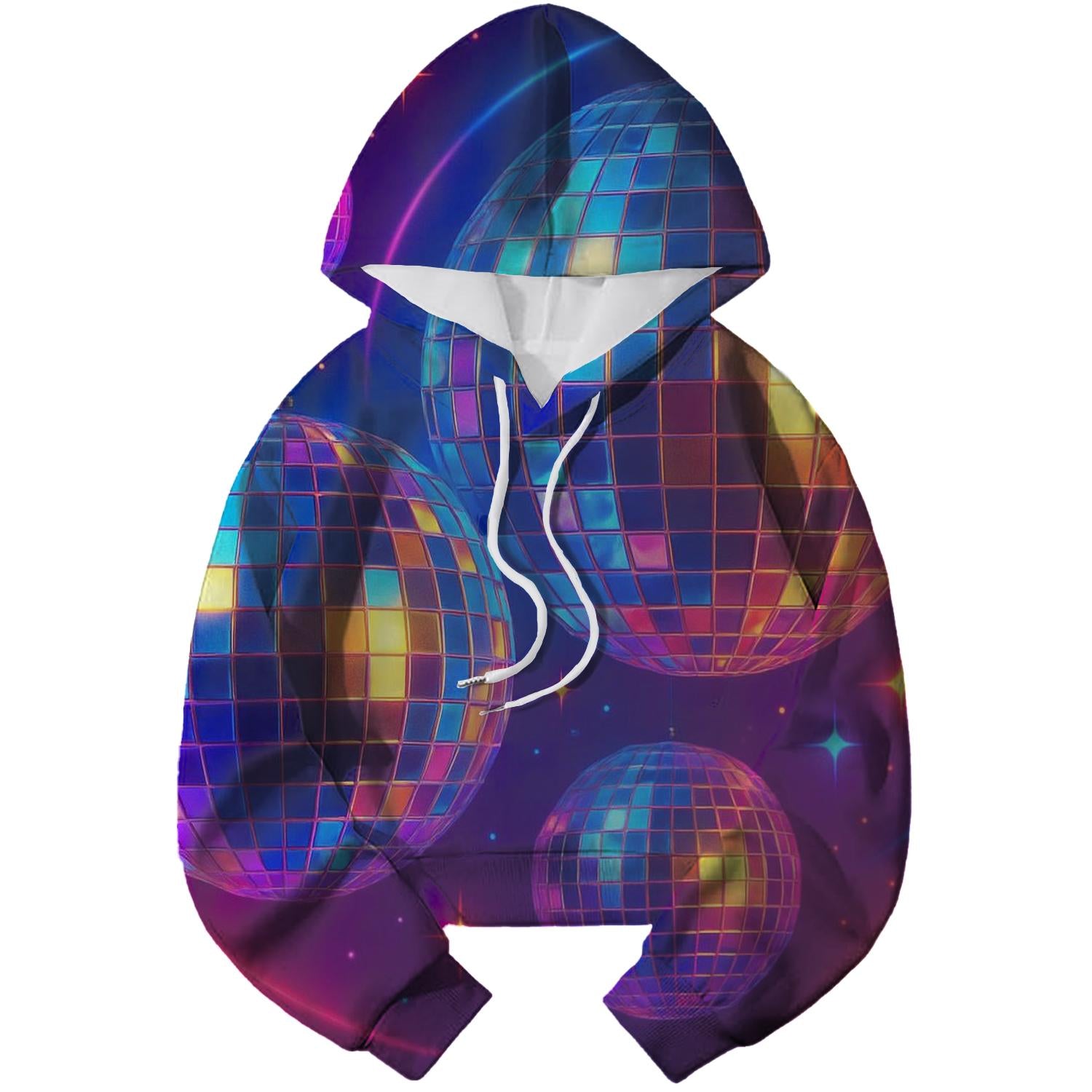 80s Disco Fever Cropped Hoodie